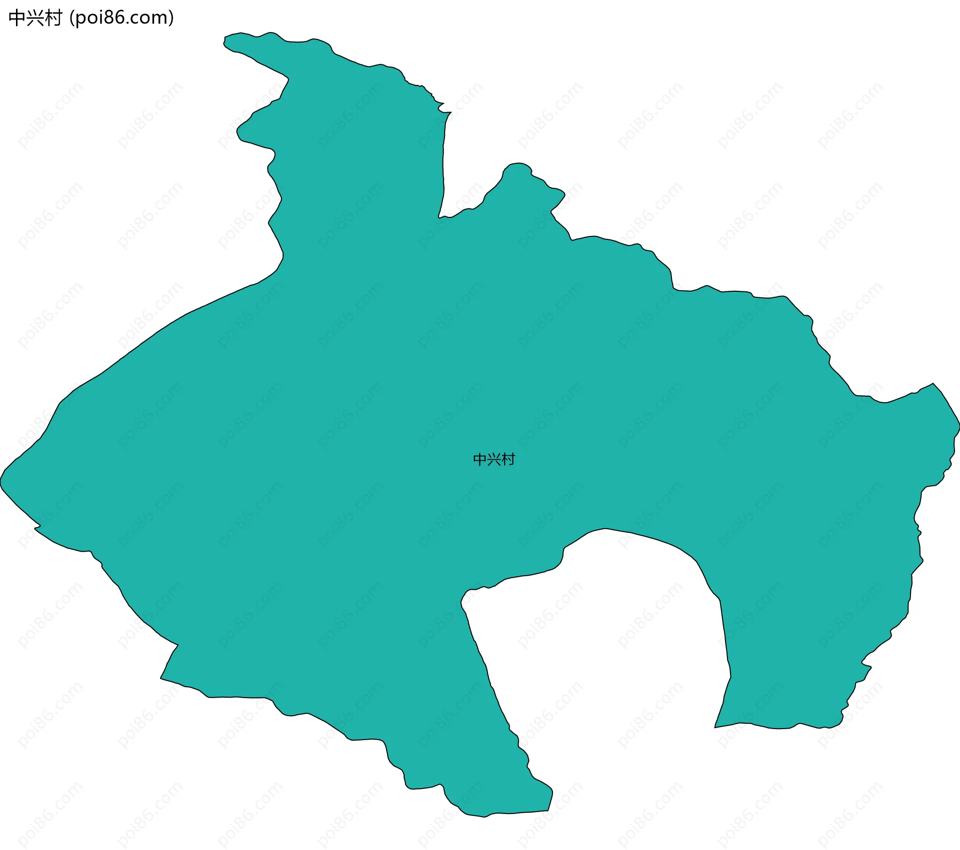 中兴村边界地图