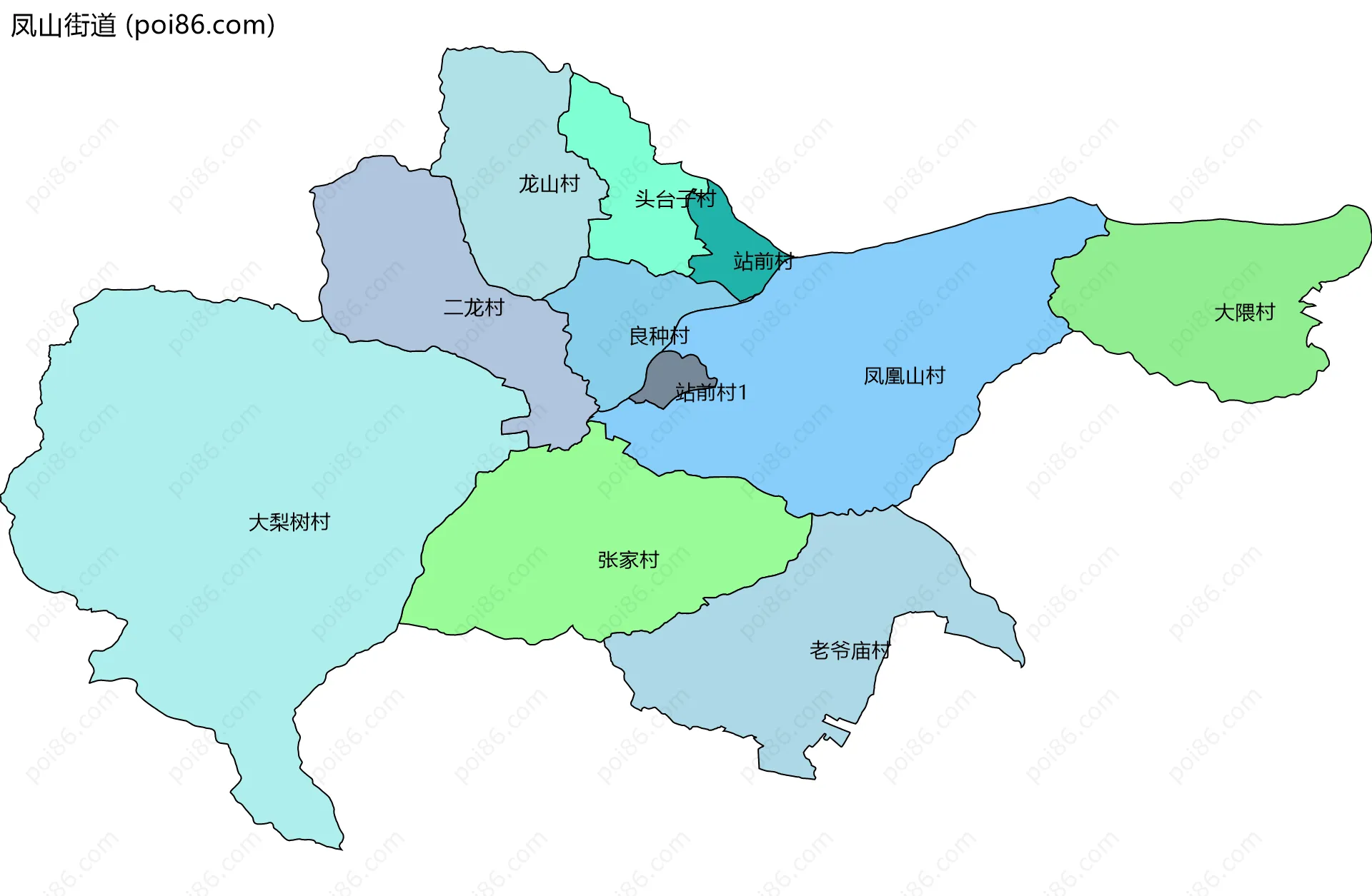 凤山街道边界地图(五级行政区划)