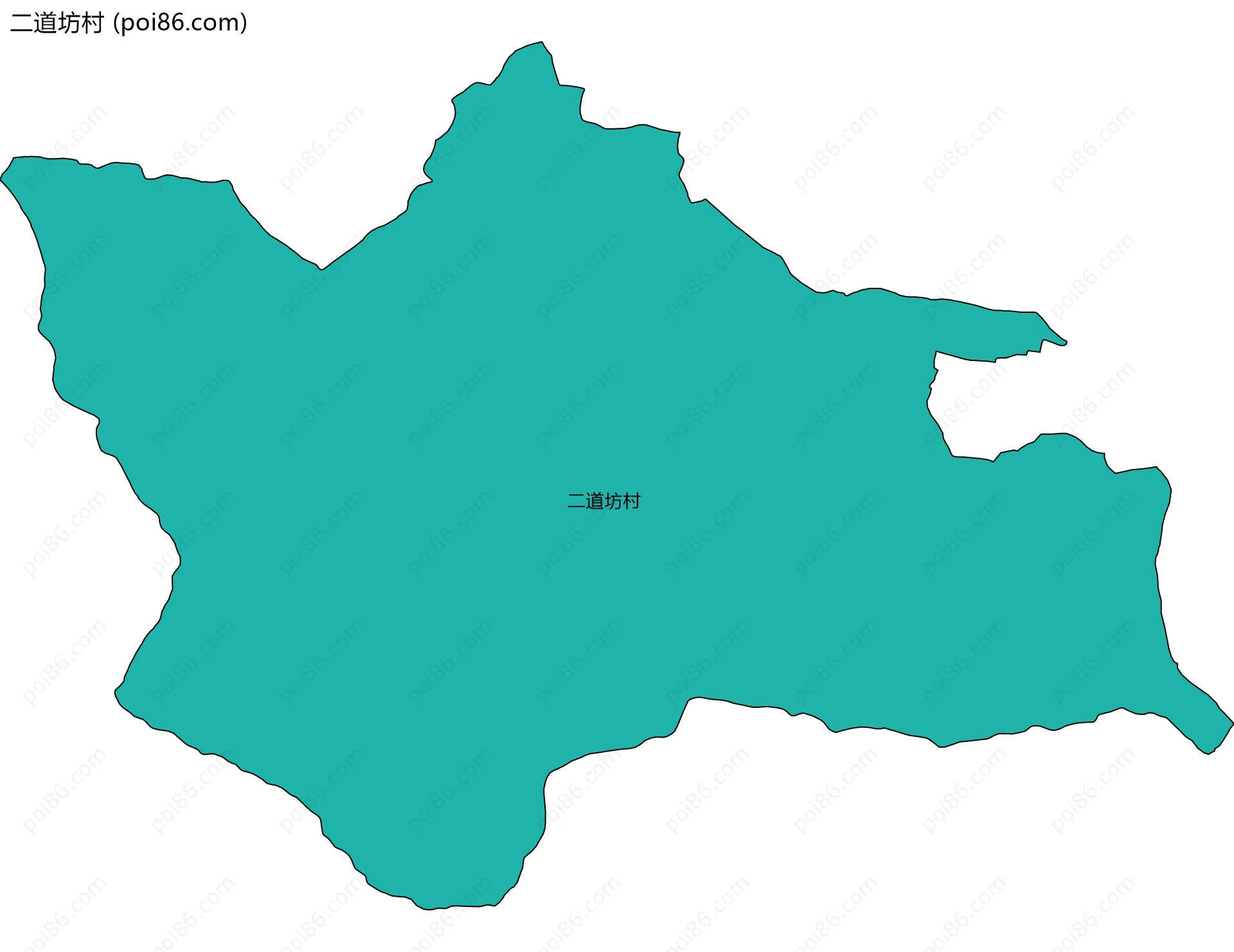 二道坊村边界地图