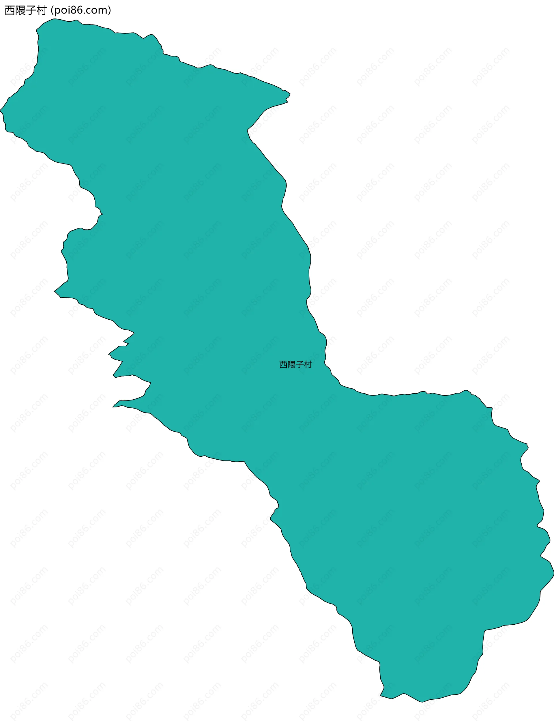 西隈子村边界地图