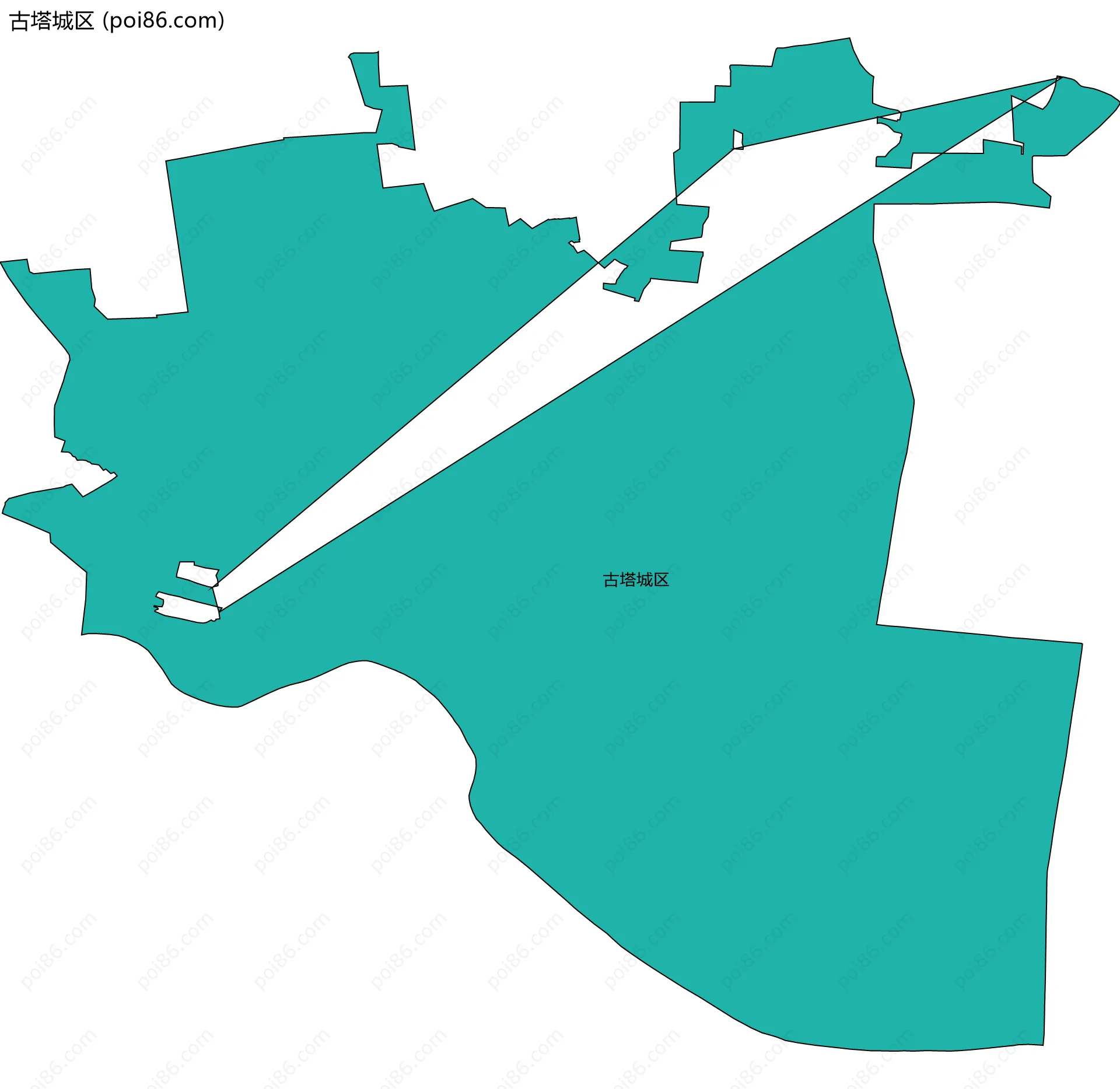 古塔城区边界地图