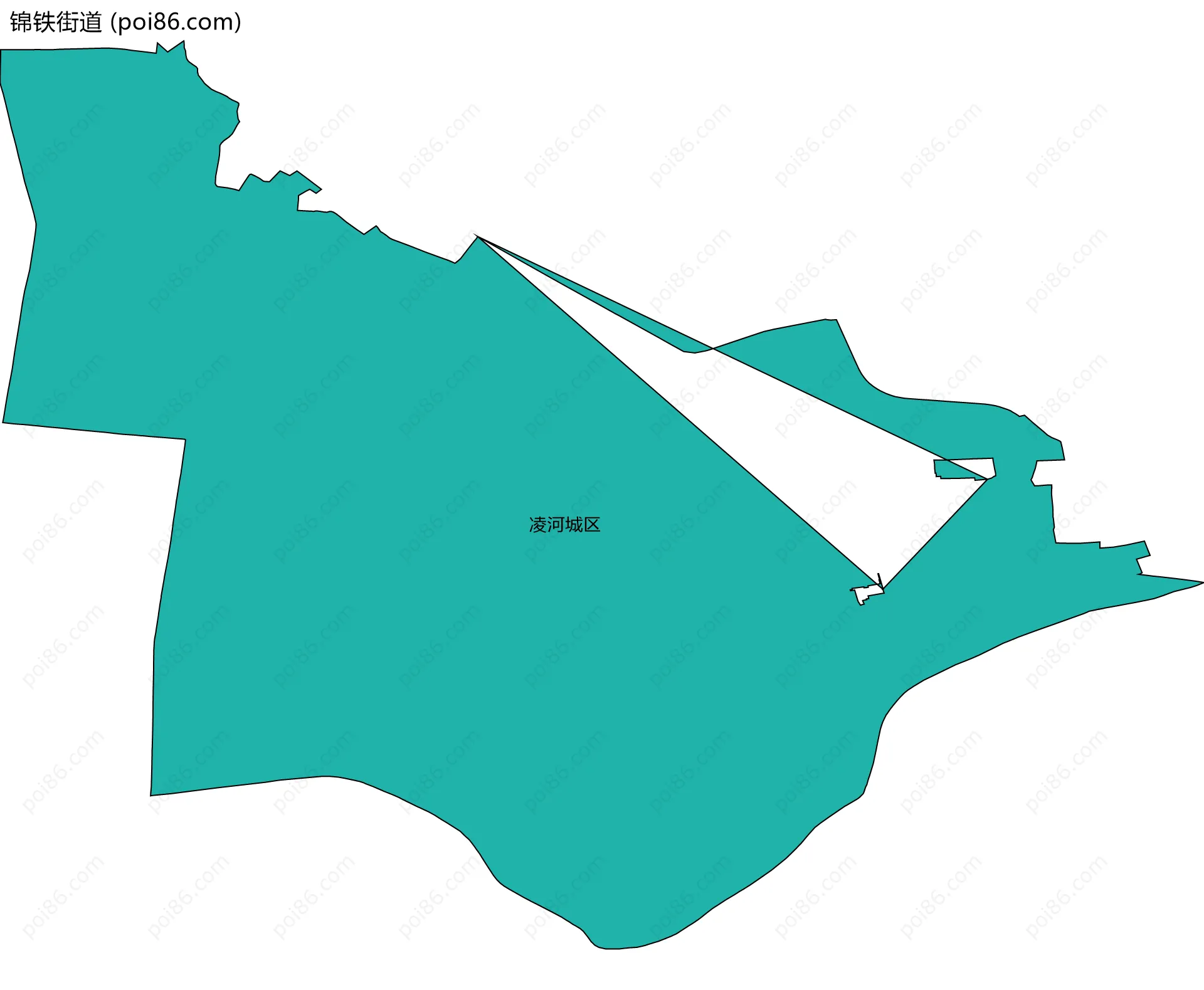 锦铁街道边界地图(五级行政区划)