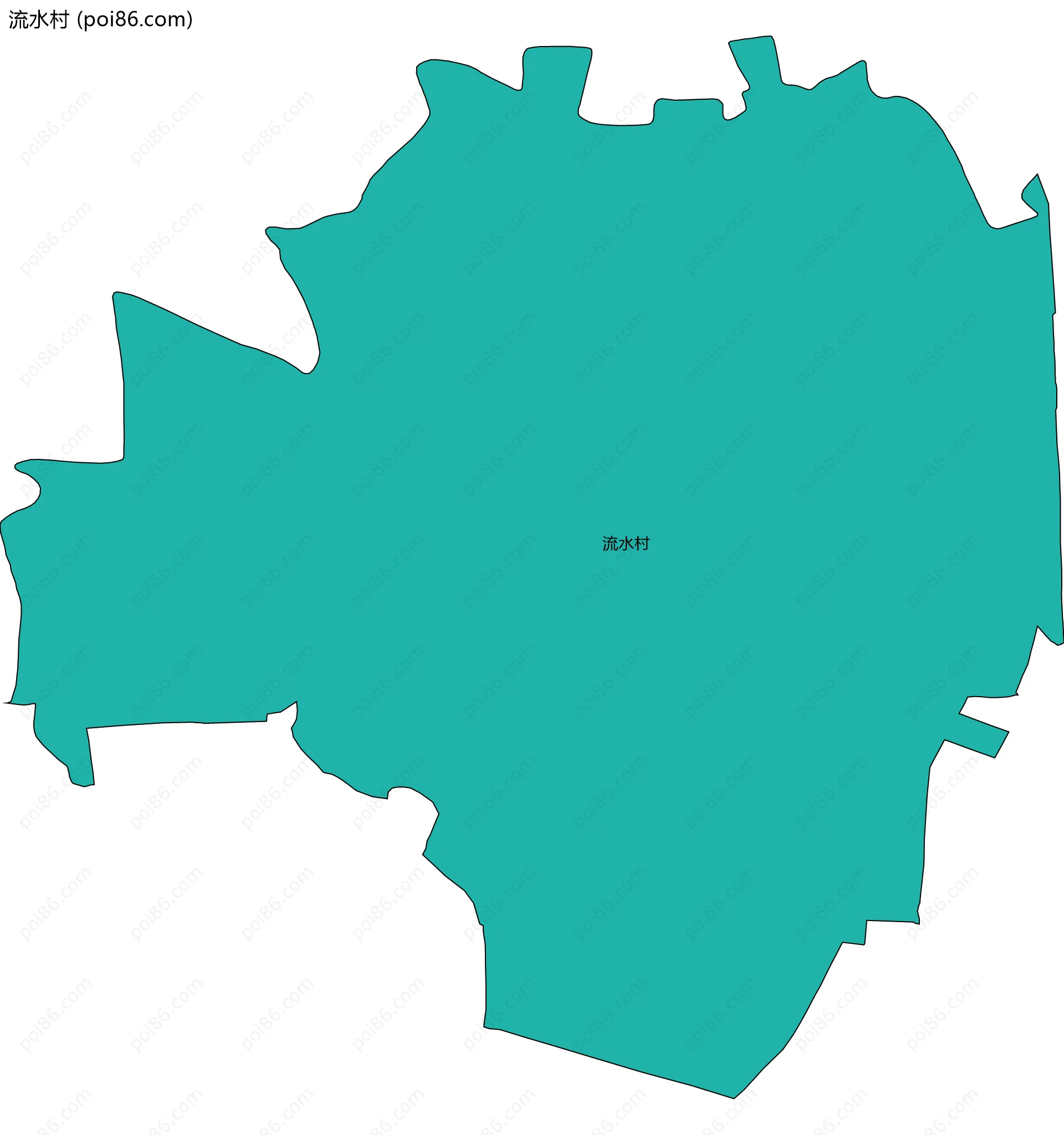 流水村边界地图