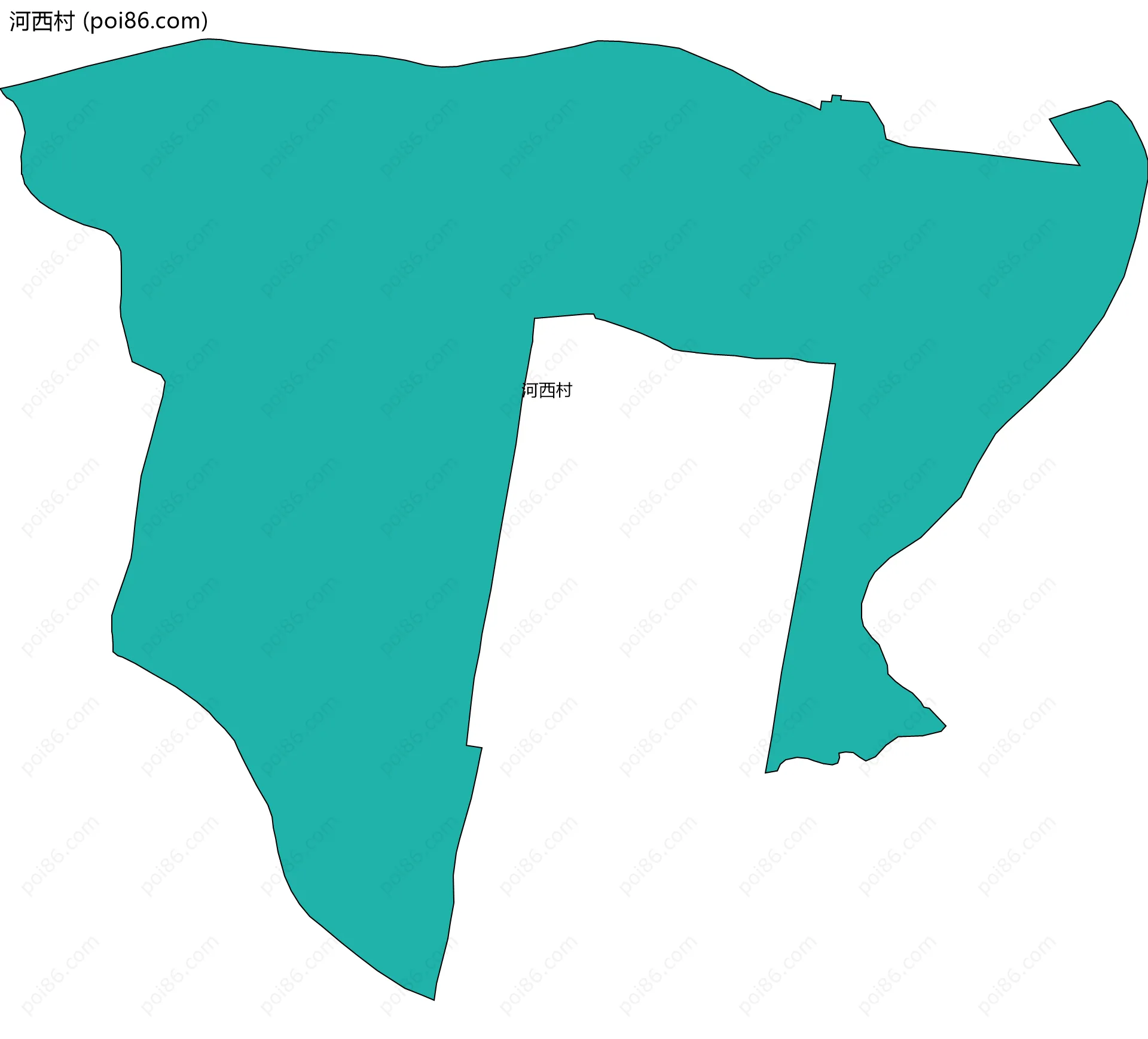 河西村边界地图