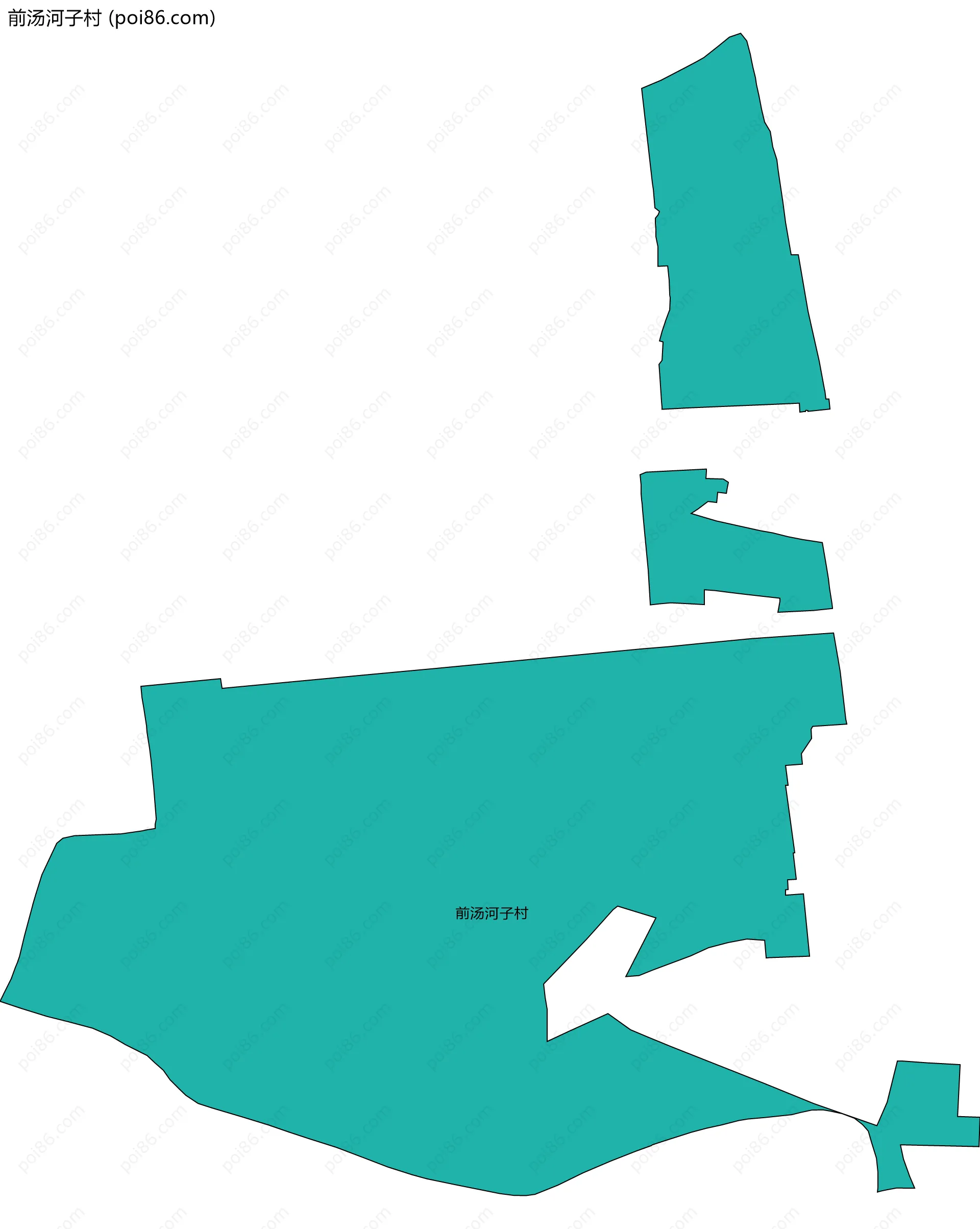 前汤河子村边界地图