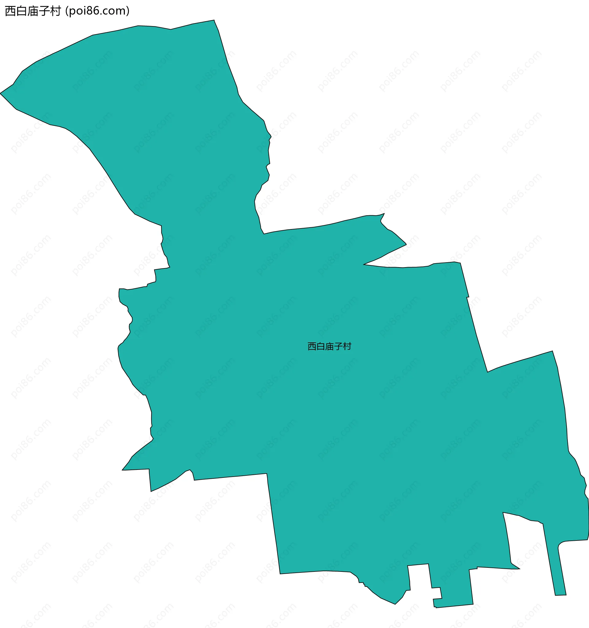 西白庙子村边界地图