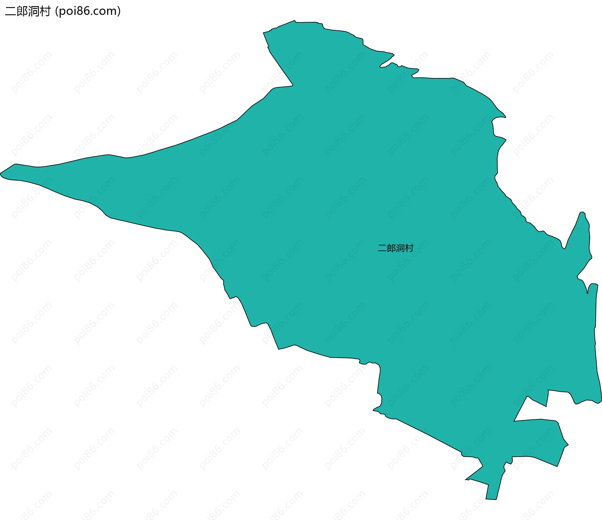 二郎洞村边界地图