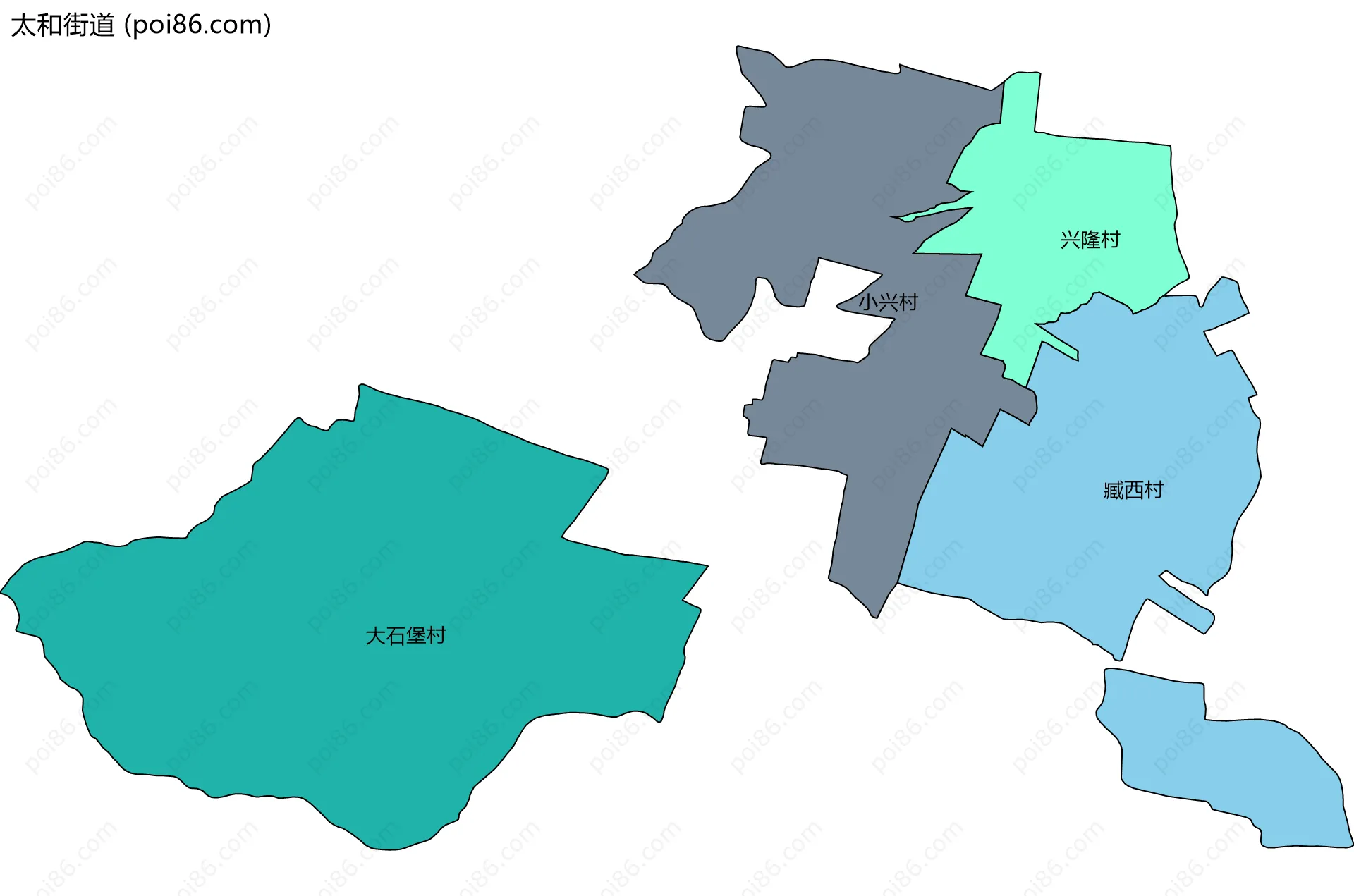 太和街道边界地图(五级行政区划)