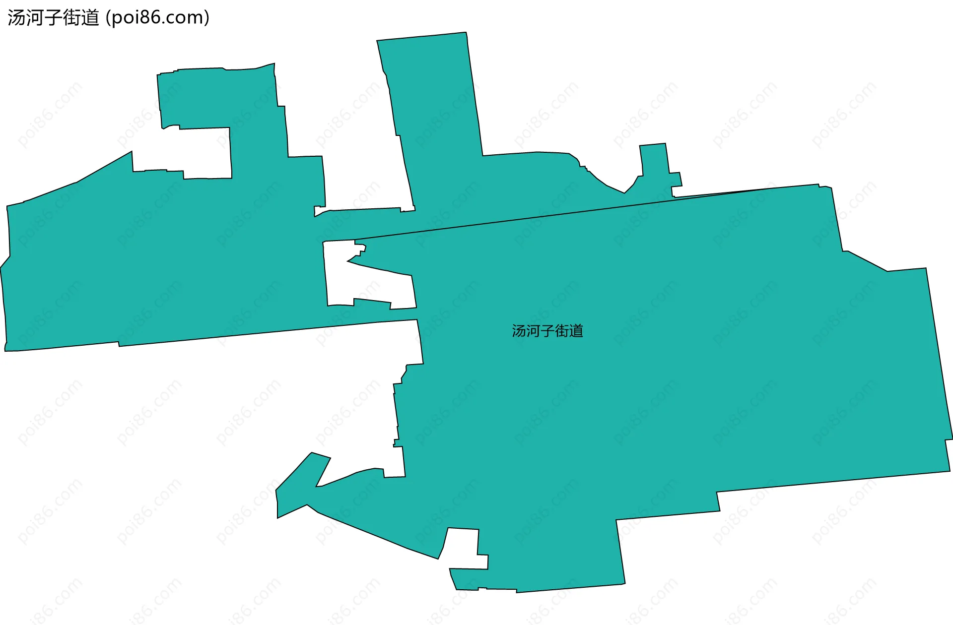 汤河子街道边界地图
