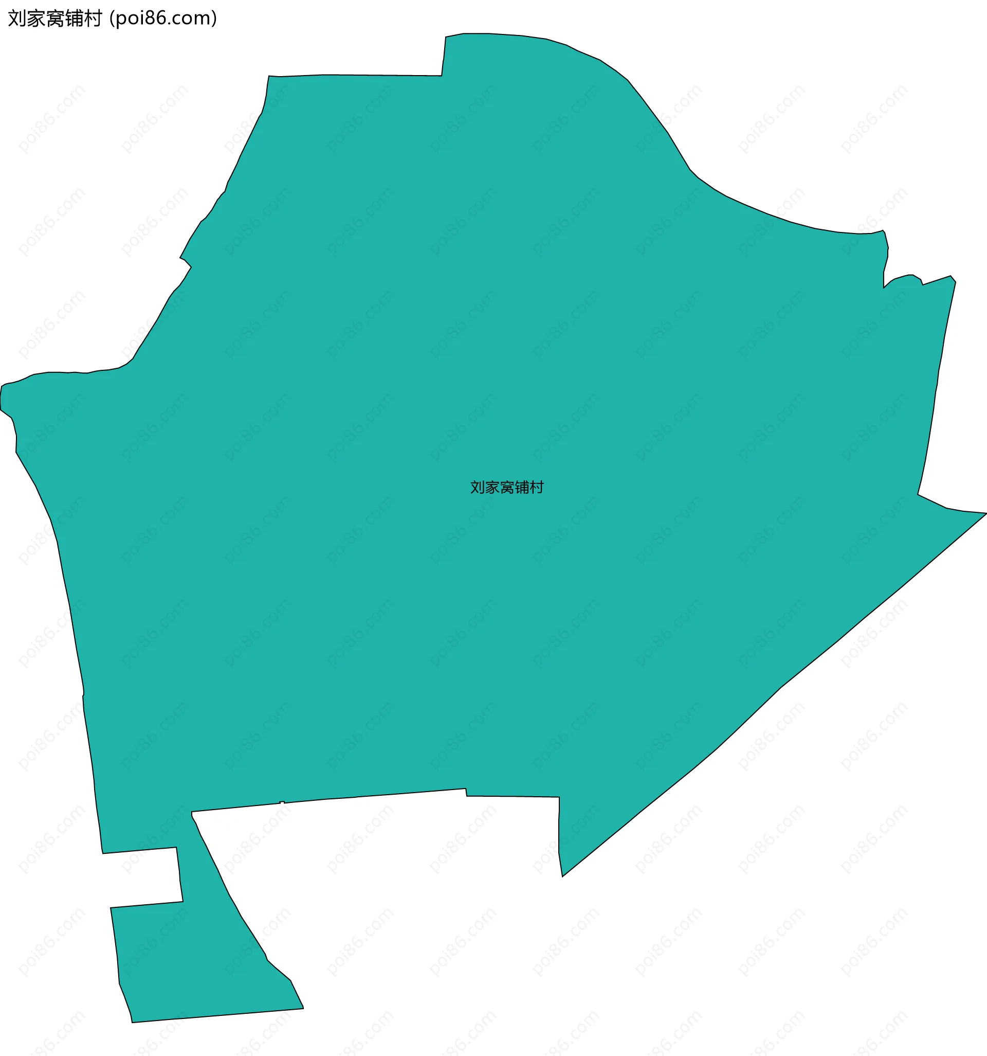 刘家窝铺村边界地图