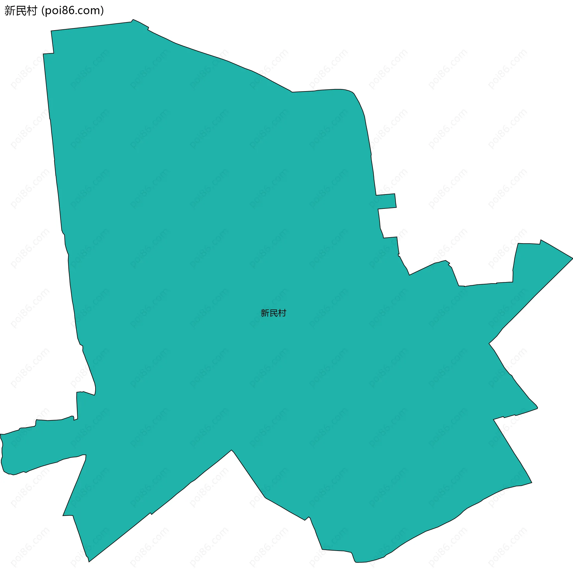 新民村边界地图