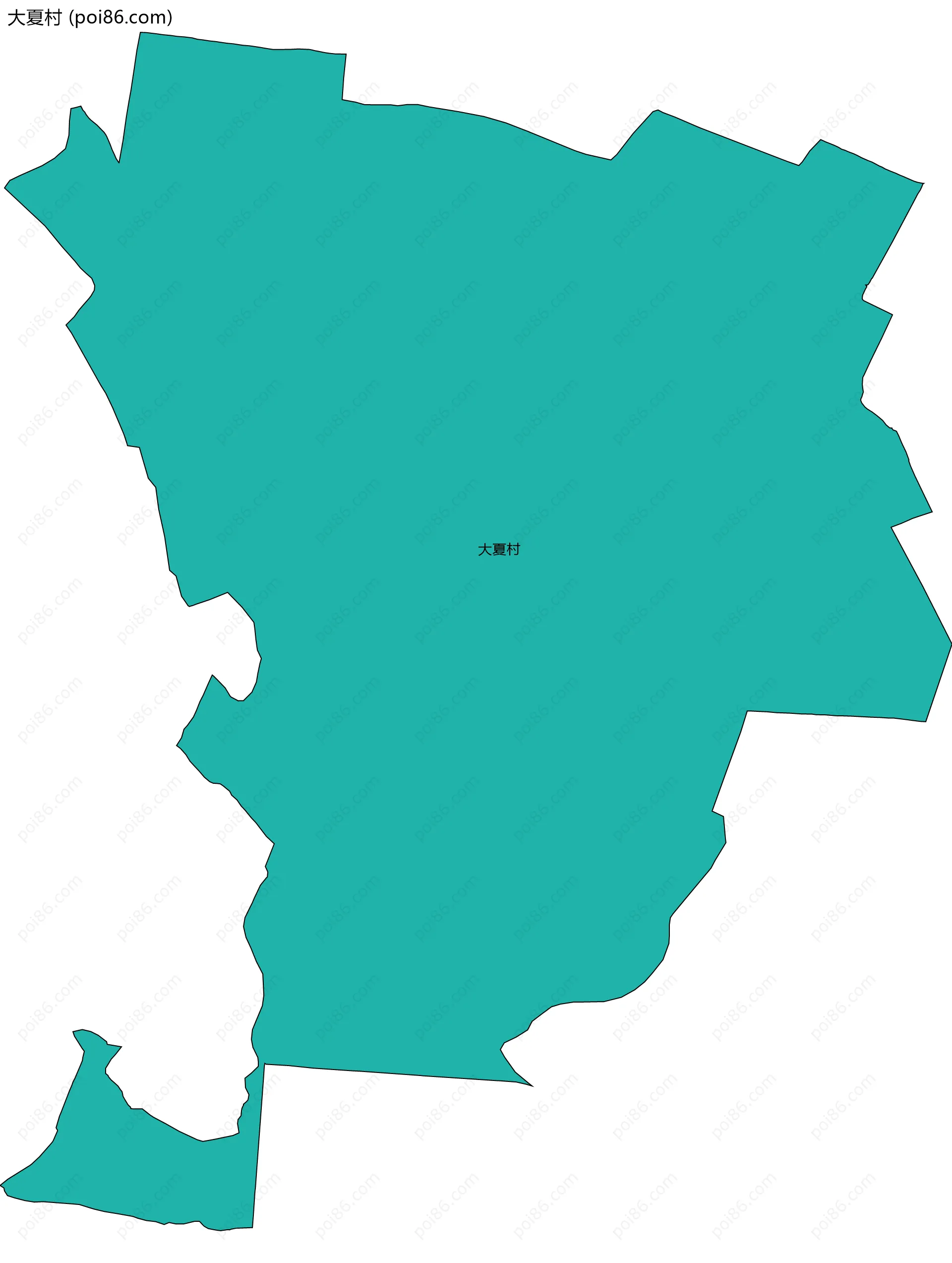 大夏村边界地图