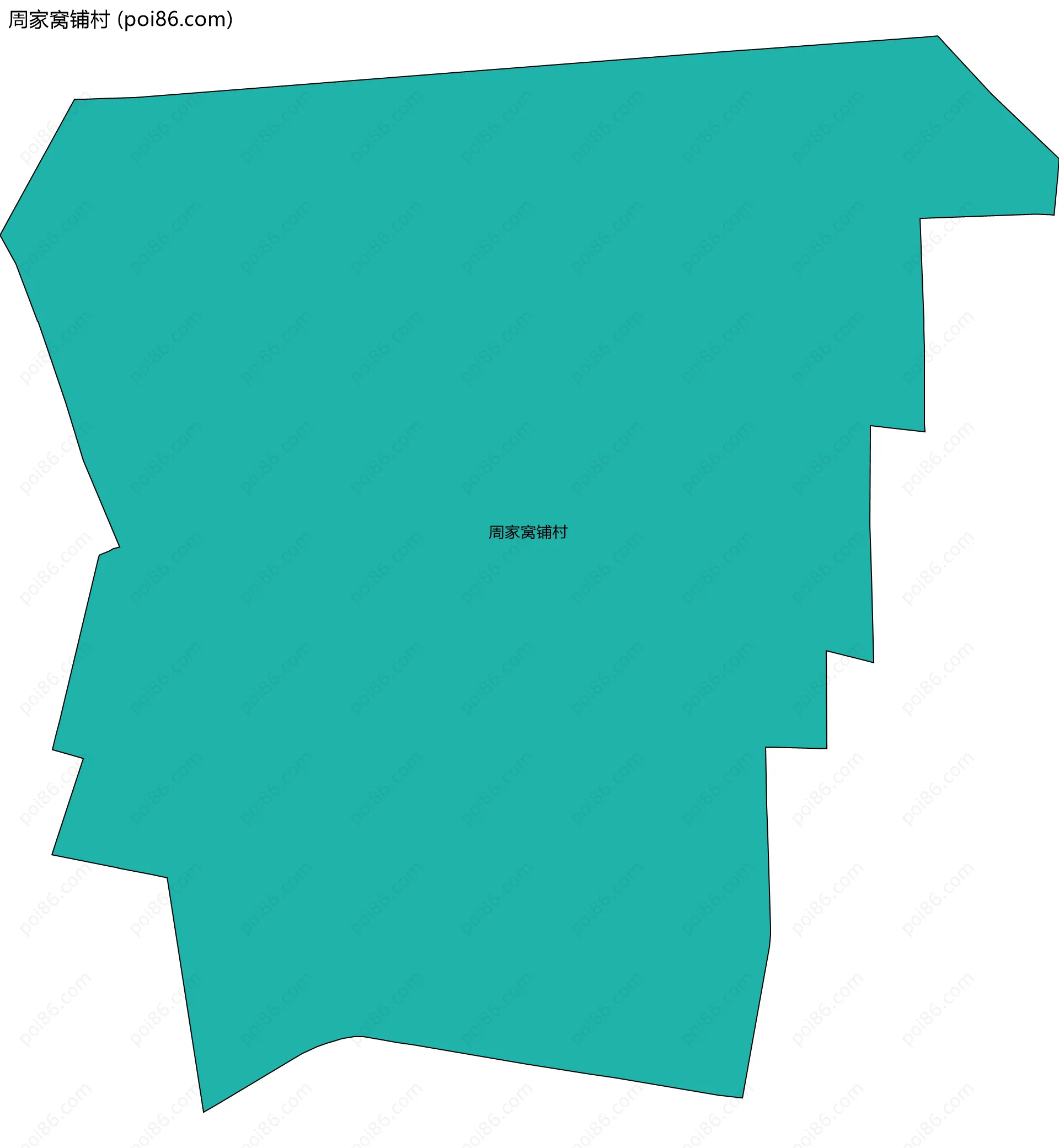 周家窝铺村边界地图