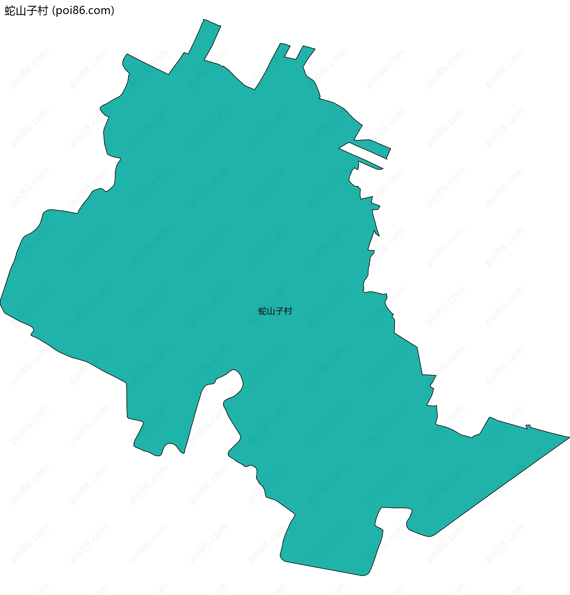 蛇山子村边界地图