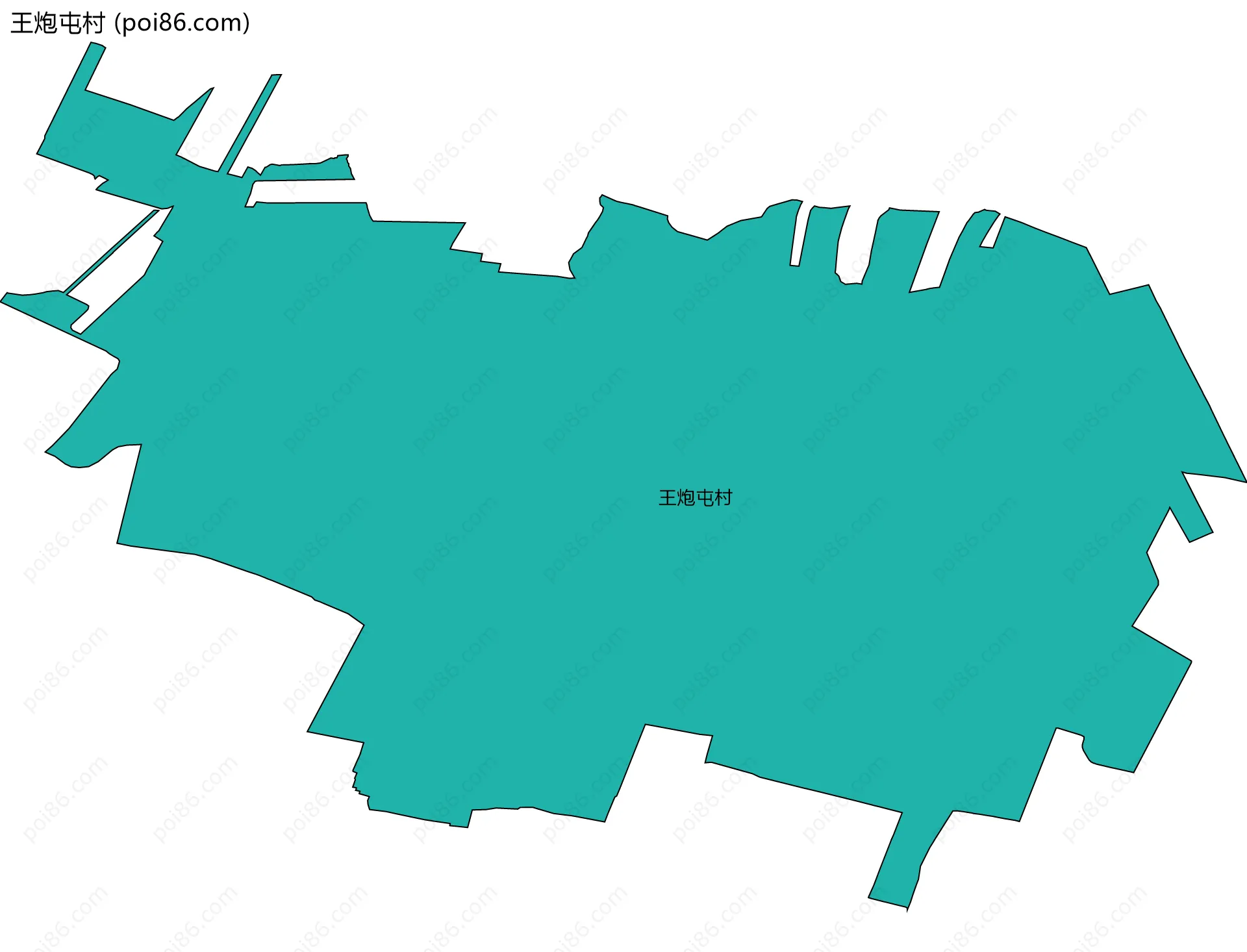 王炮屯村边界地图