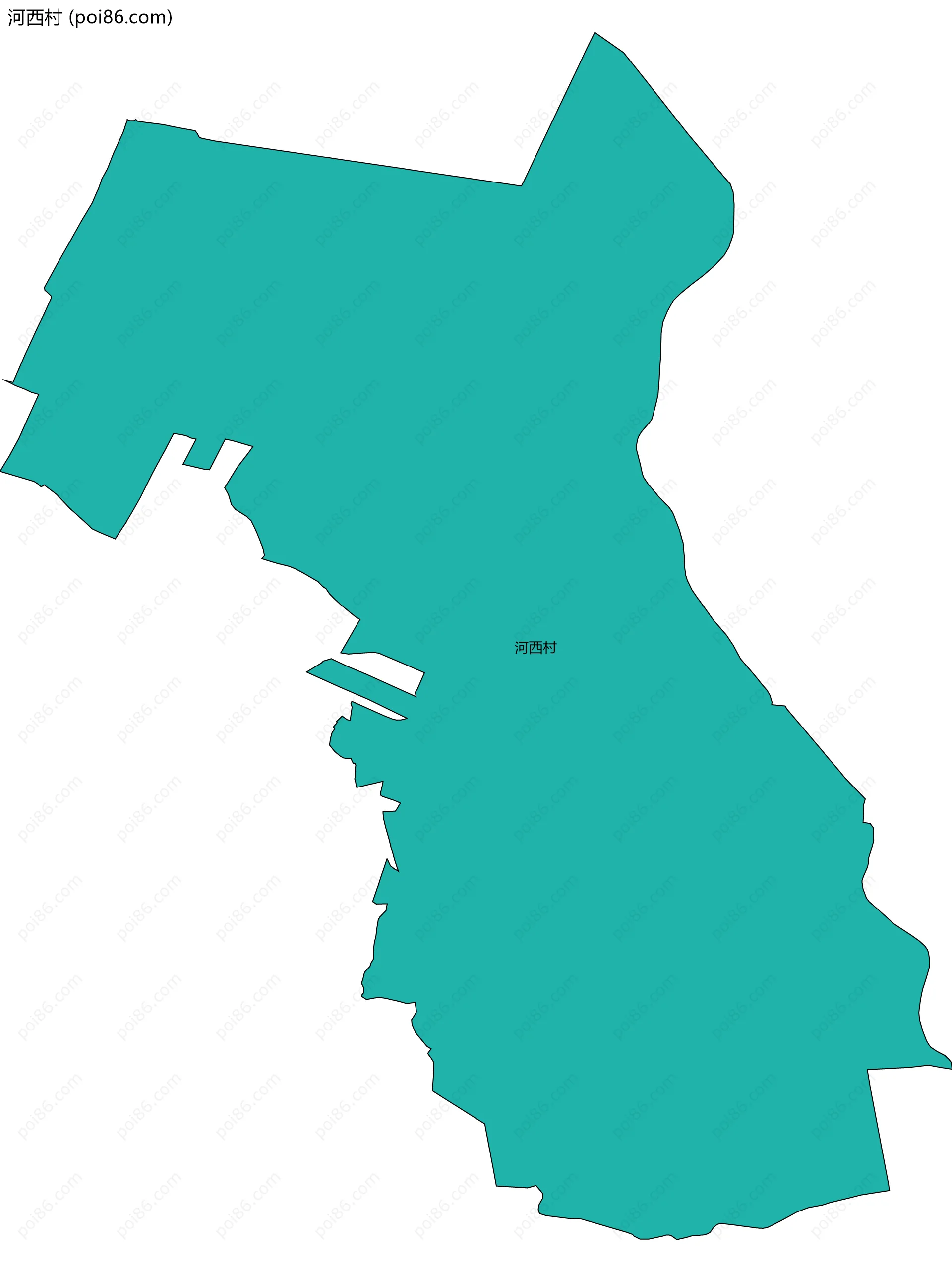 河西村边界地图