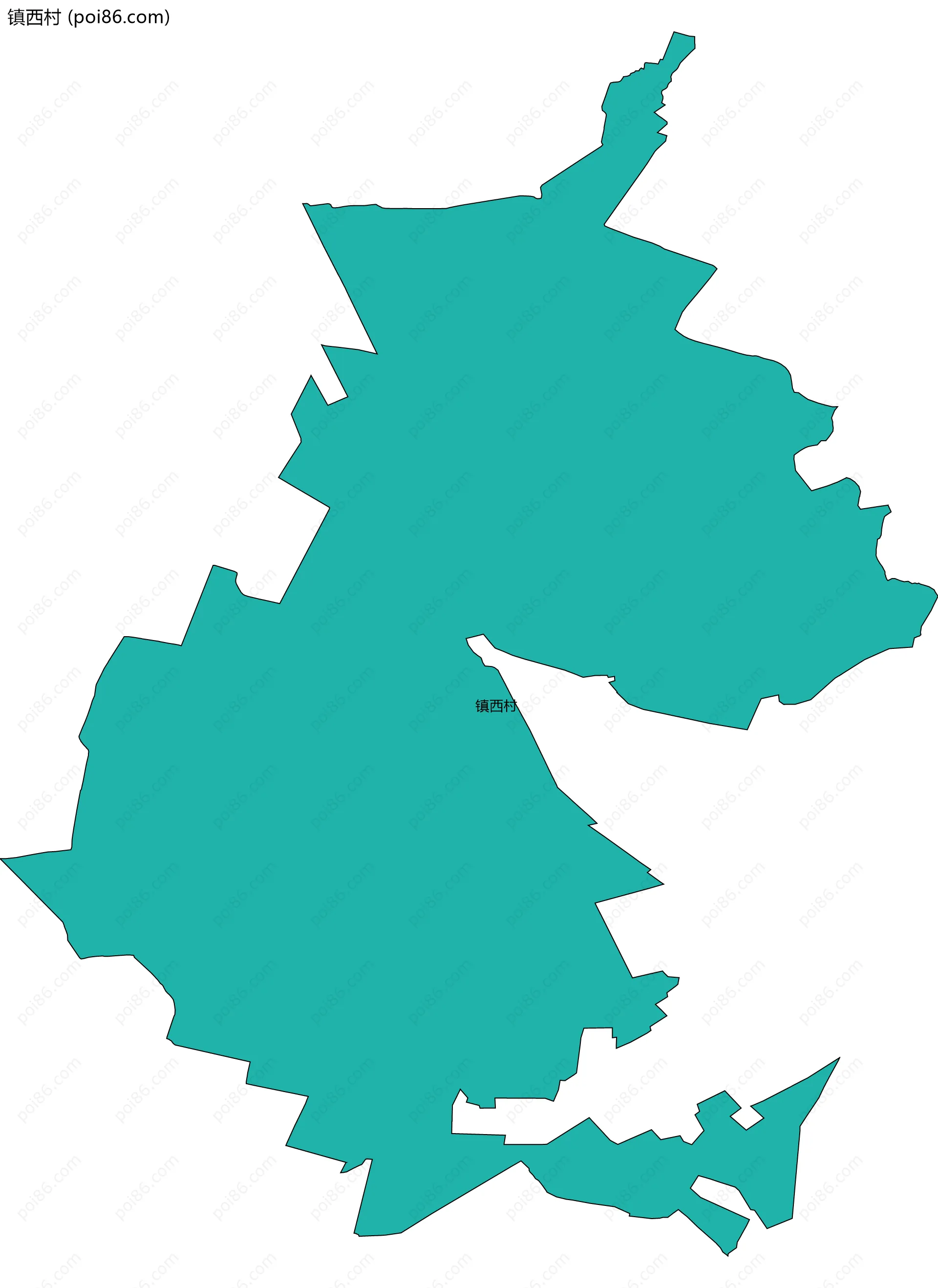 镇西村边界地图