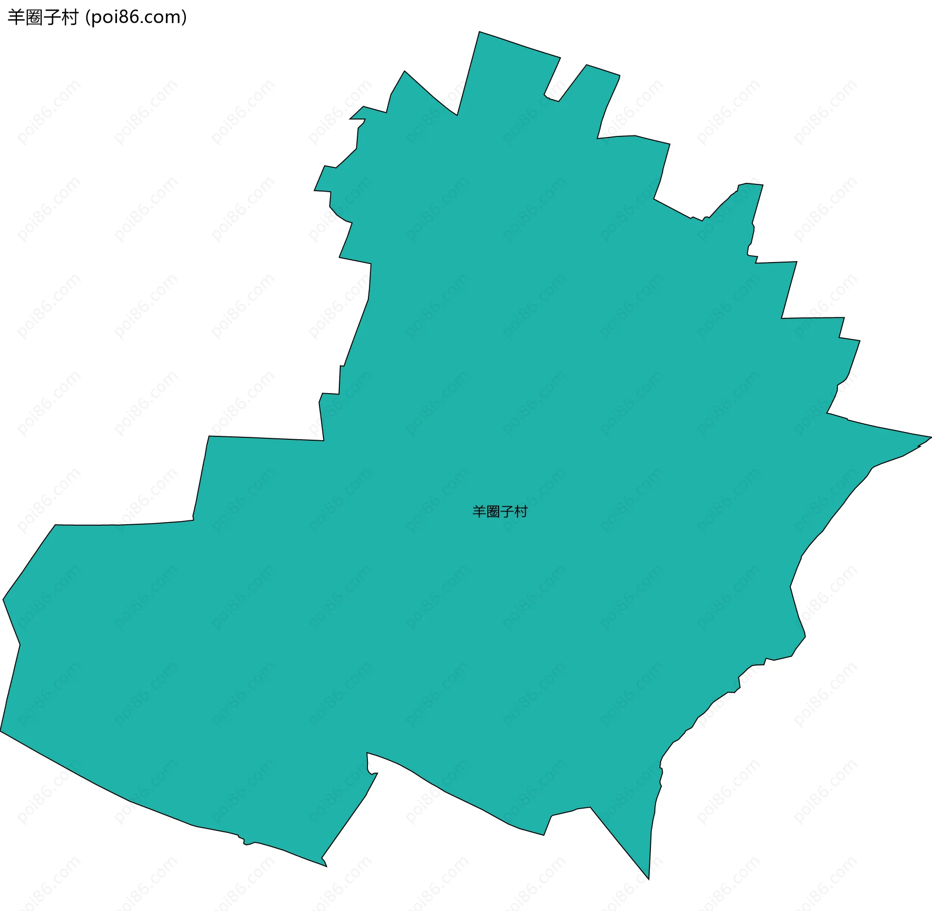 羊圈子村边界地图