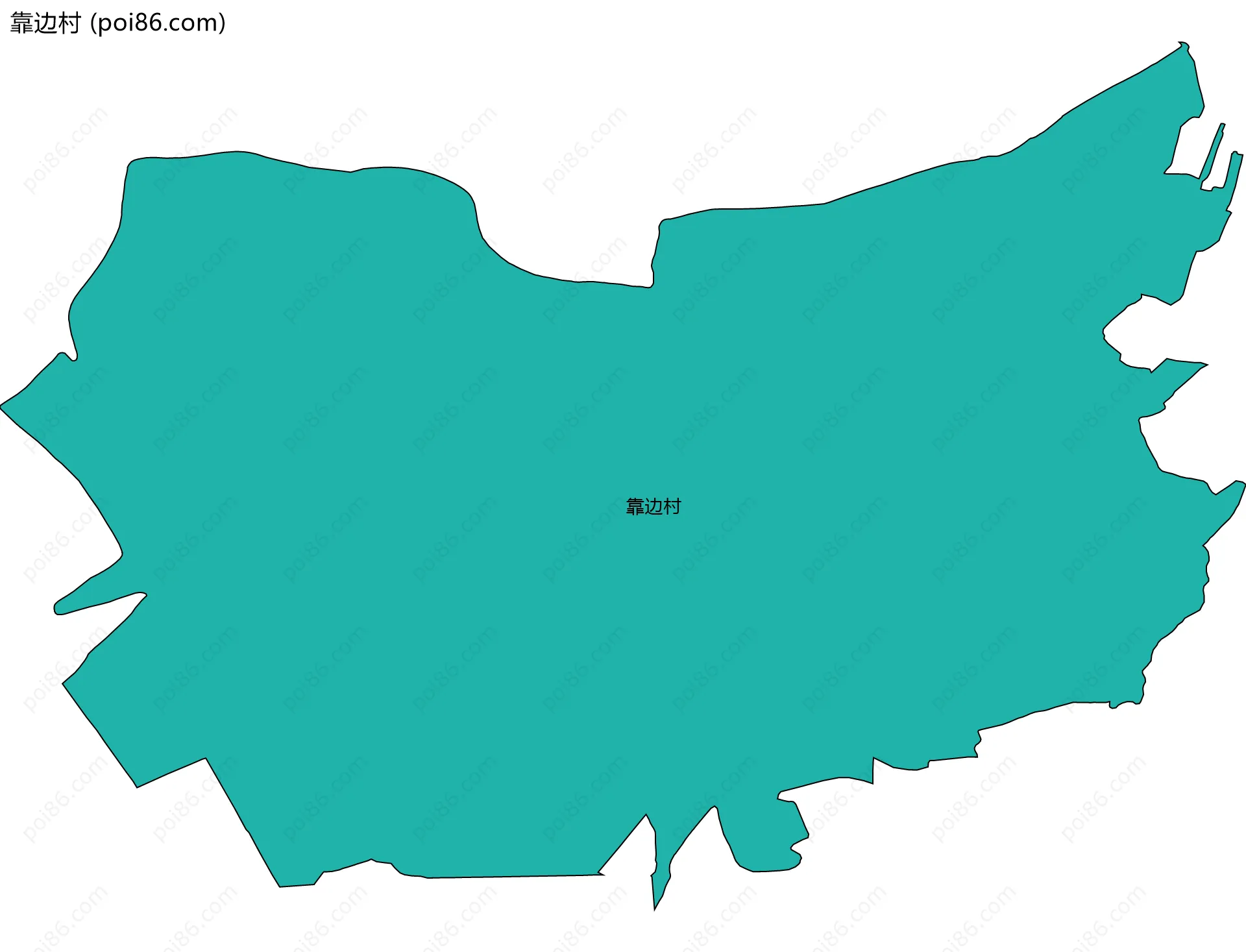 靠边村边界地图
