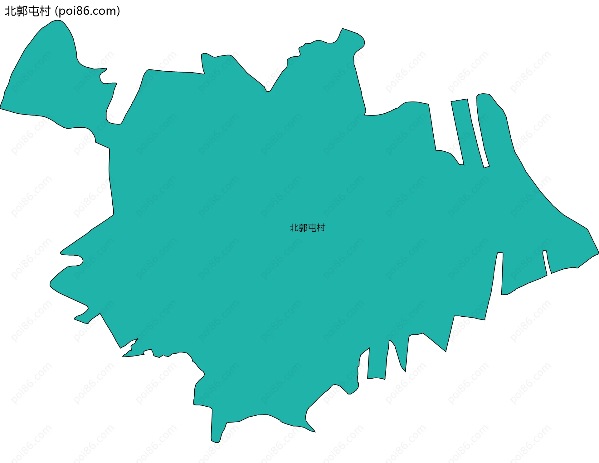 北郭屯村边界地图