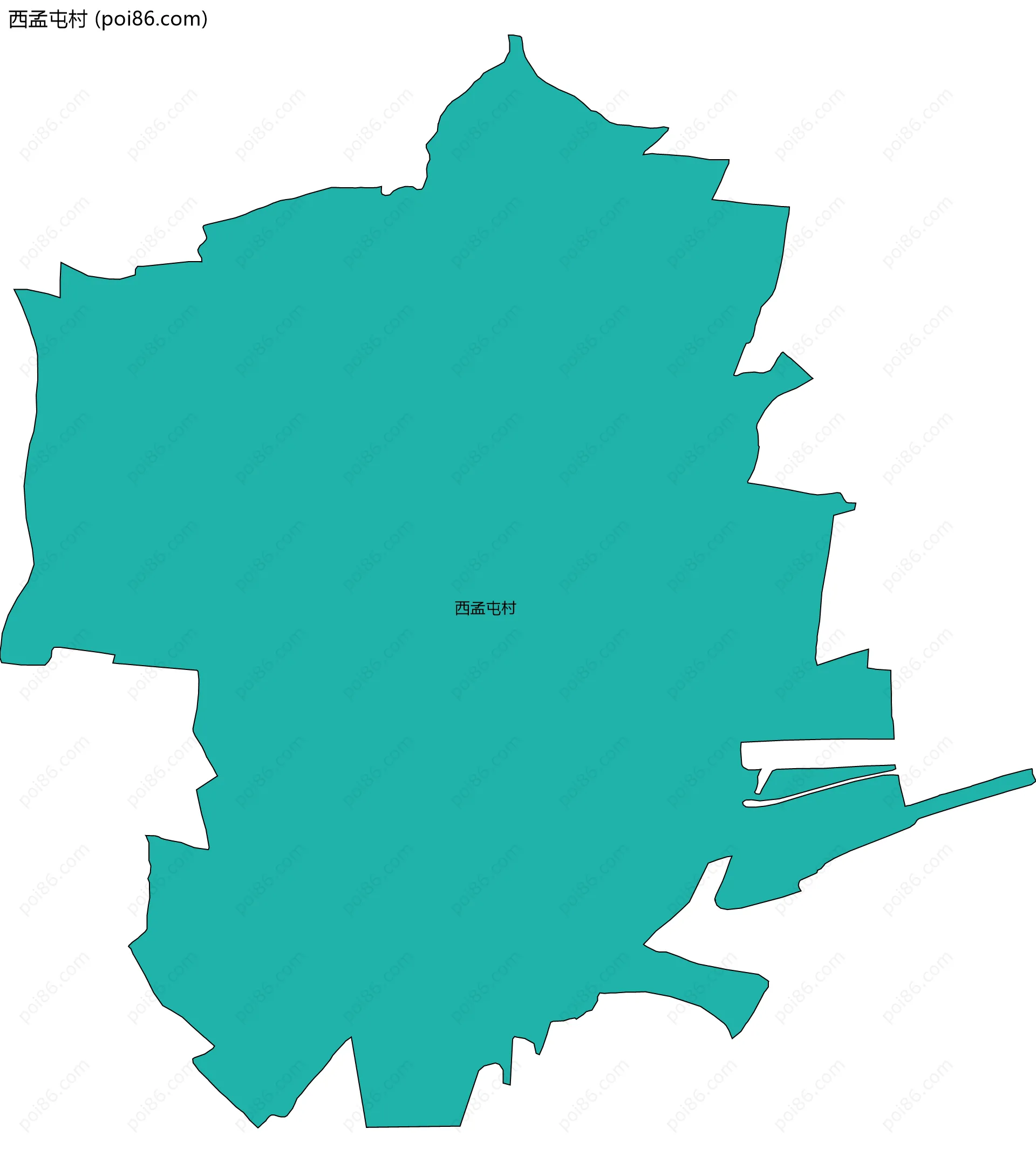 西孟屯村边界地图