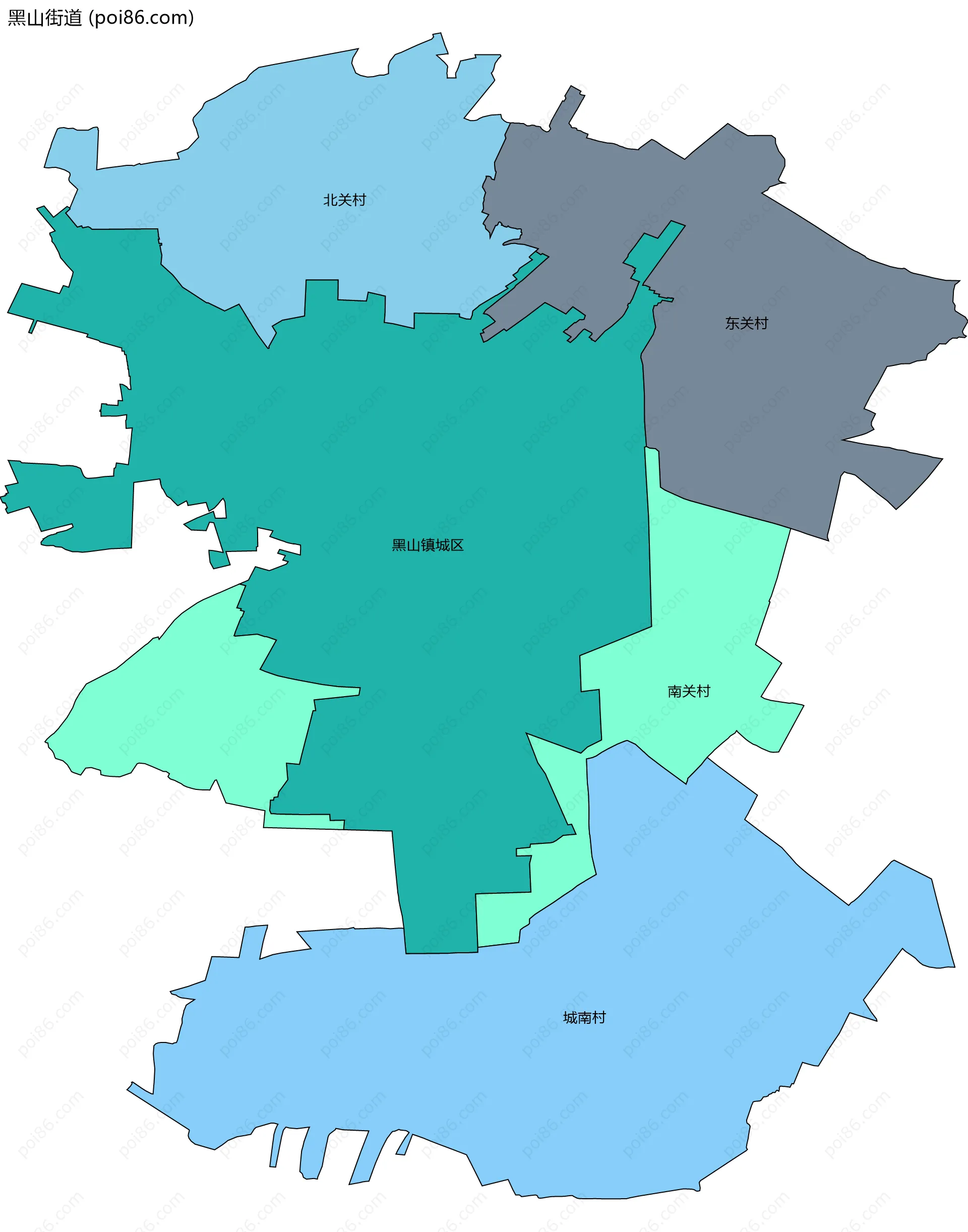 黑山街道边界地图(五级行政区划)