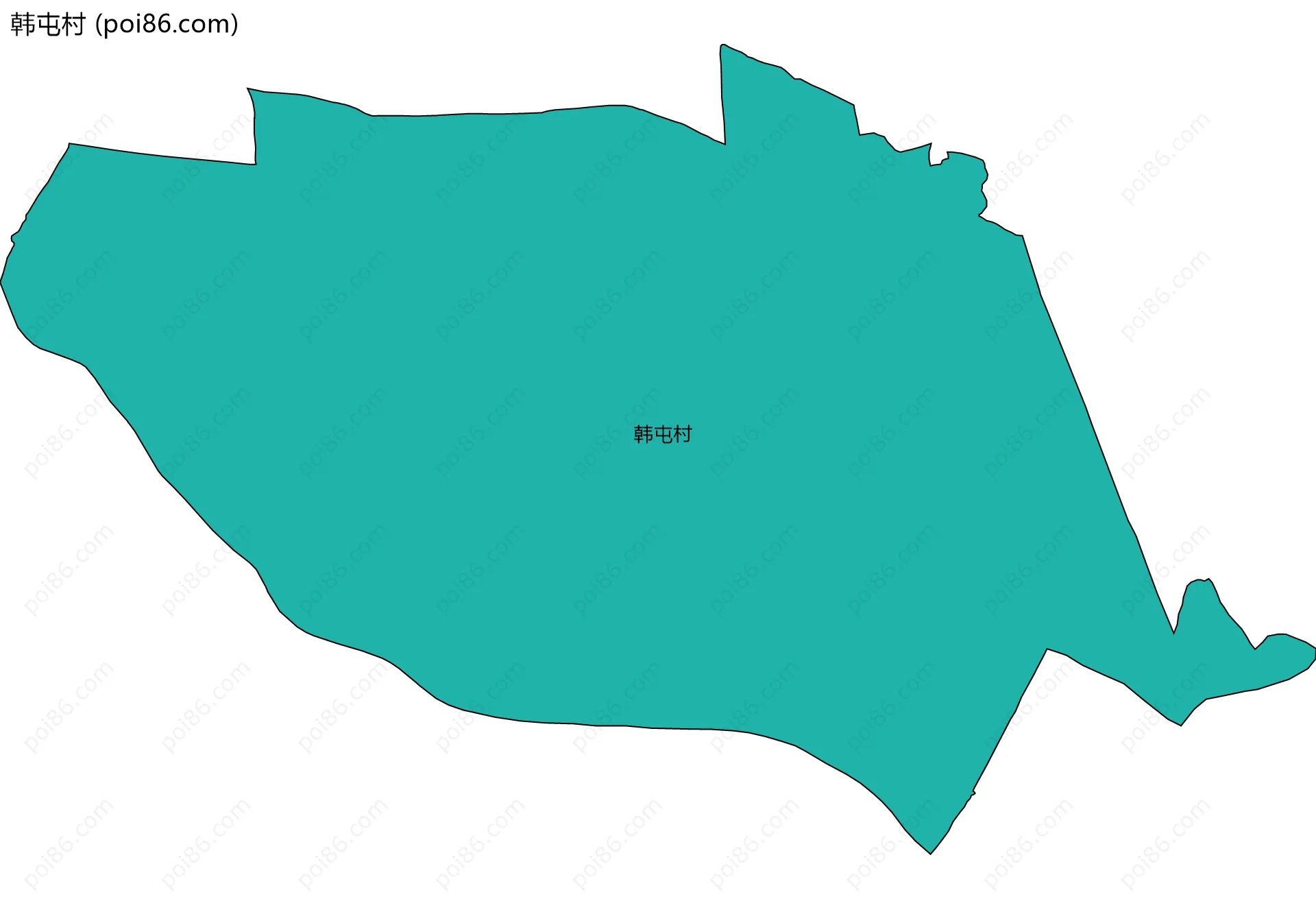 韩屯村边界地图