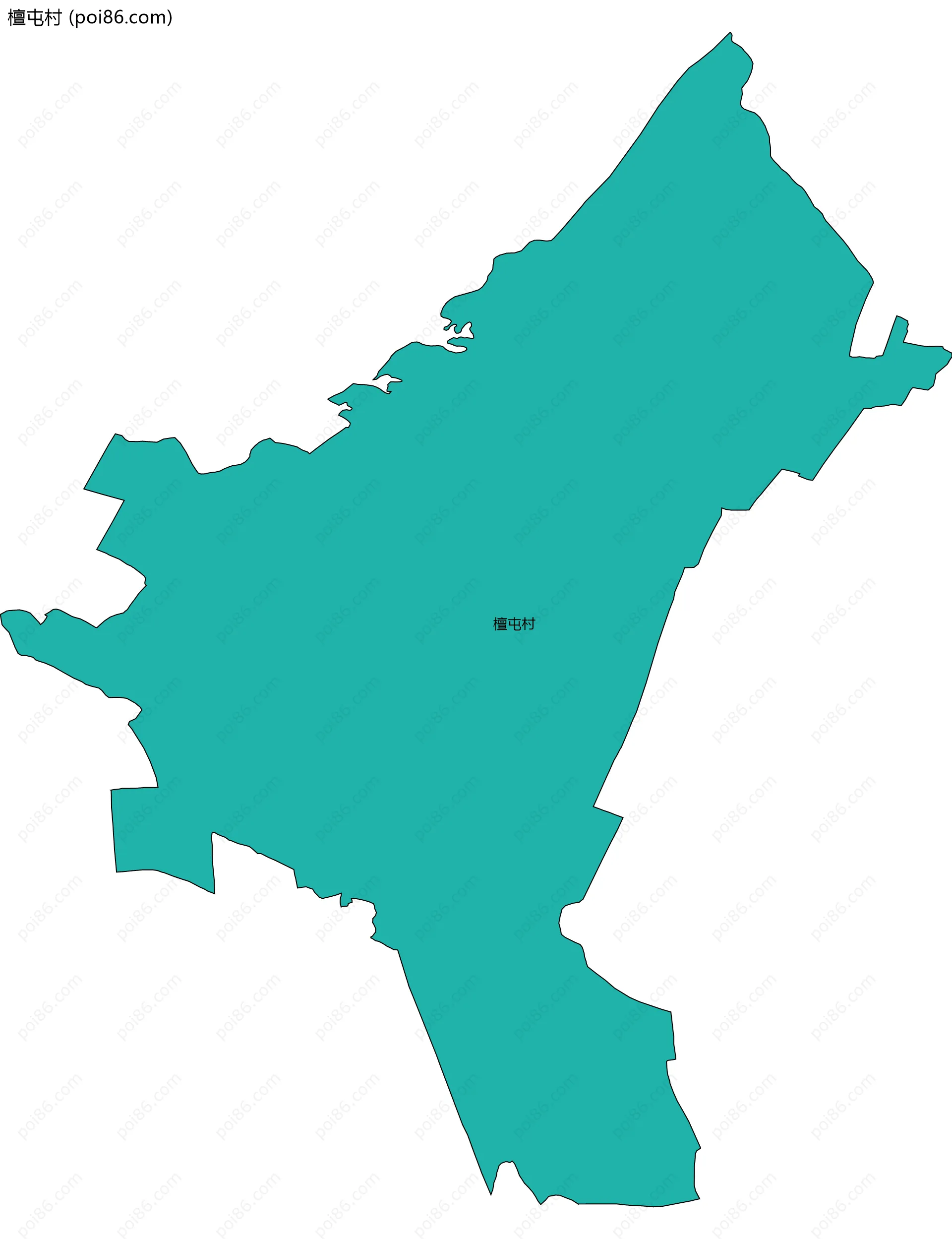 檀屯村边界地图