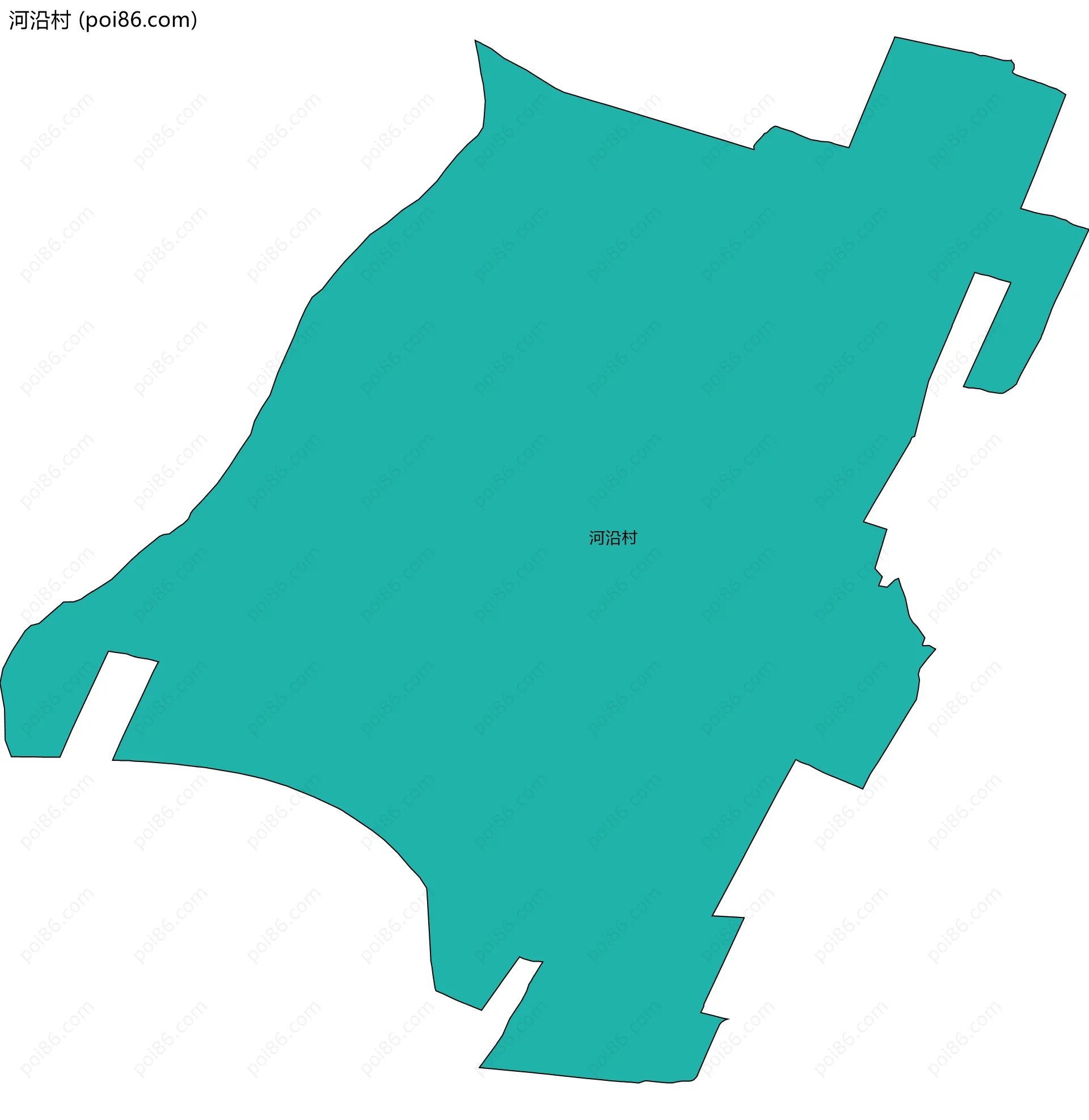河沿村边界地图