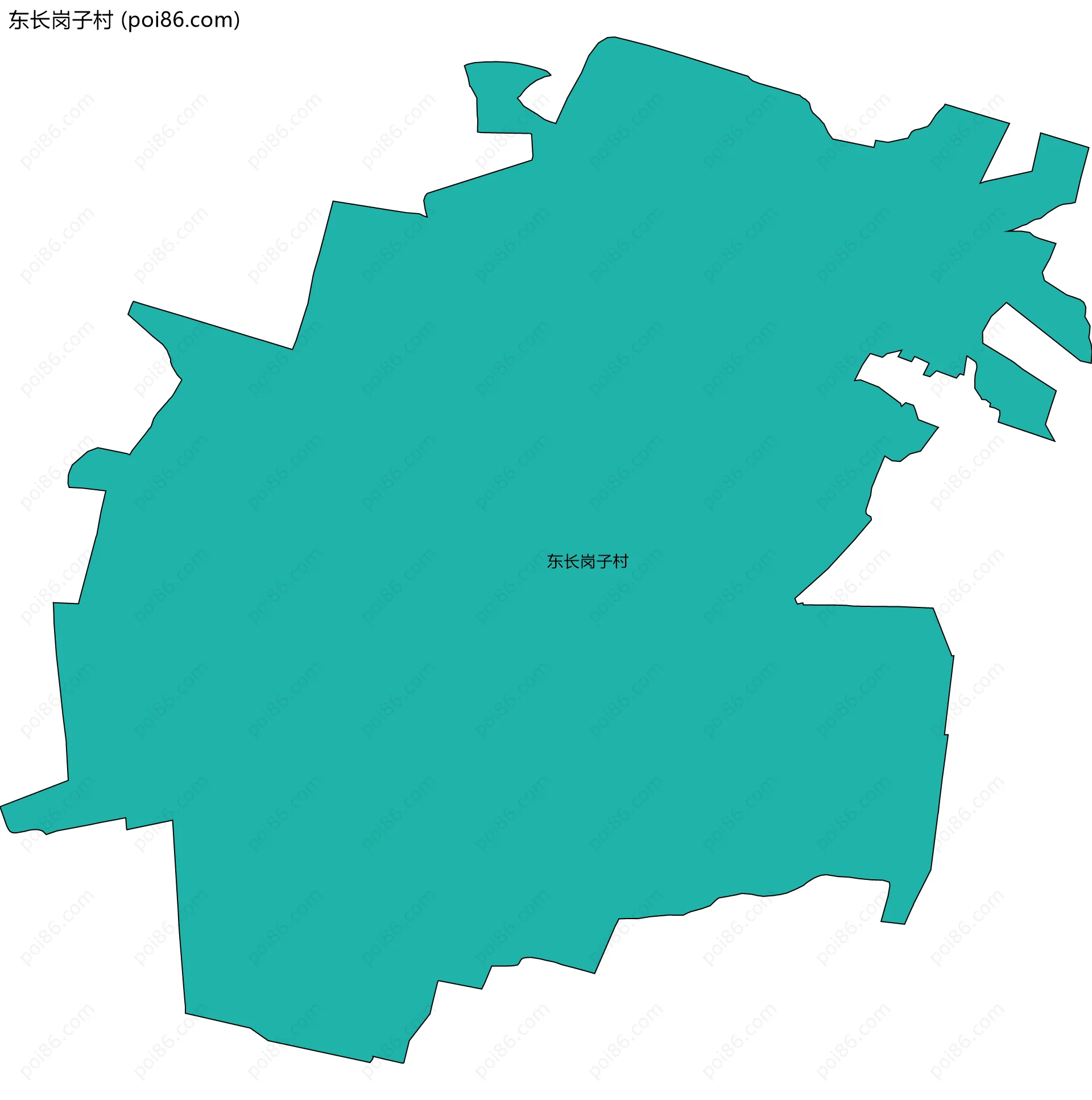 东长岗子村边界地图