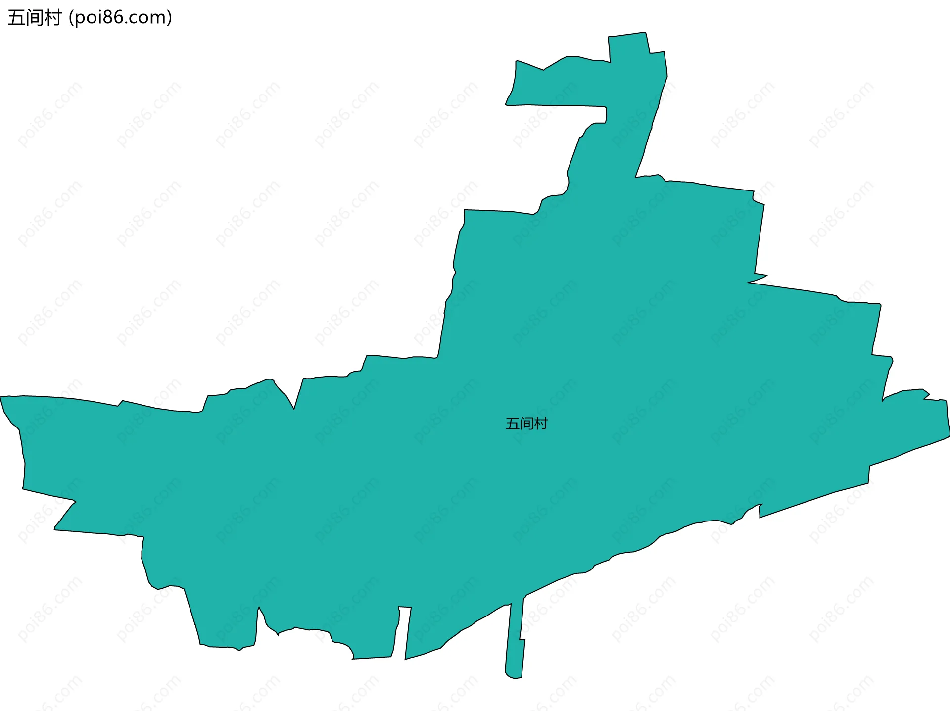 五间村边界地图