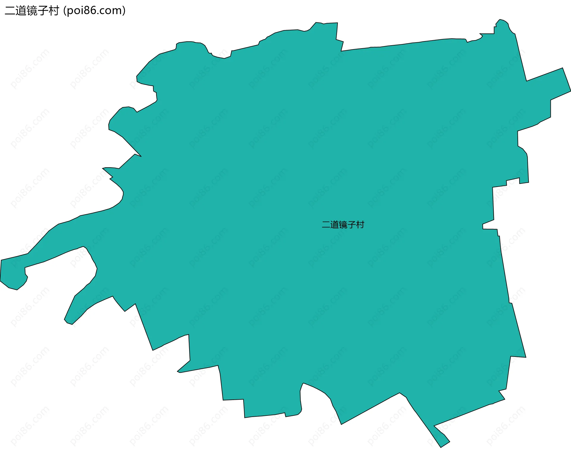 二道镜子村边界地图