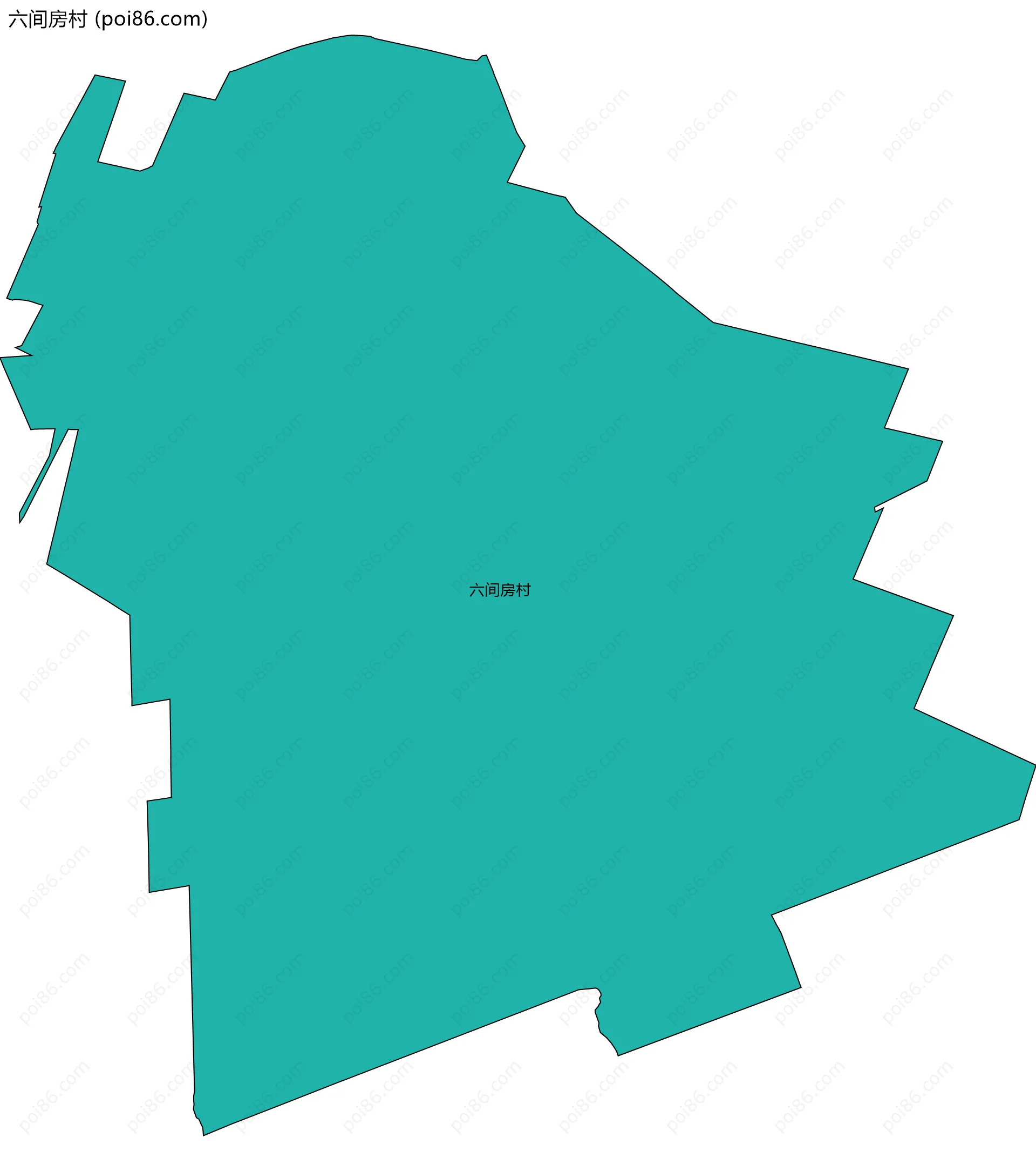 六间房村边界地图