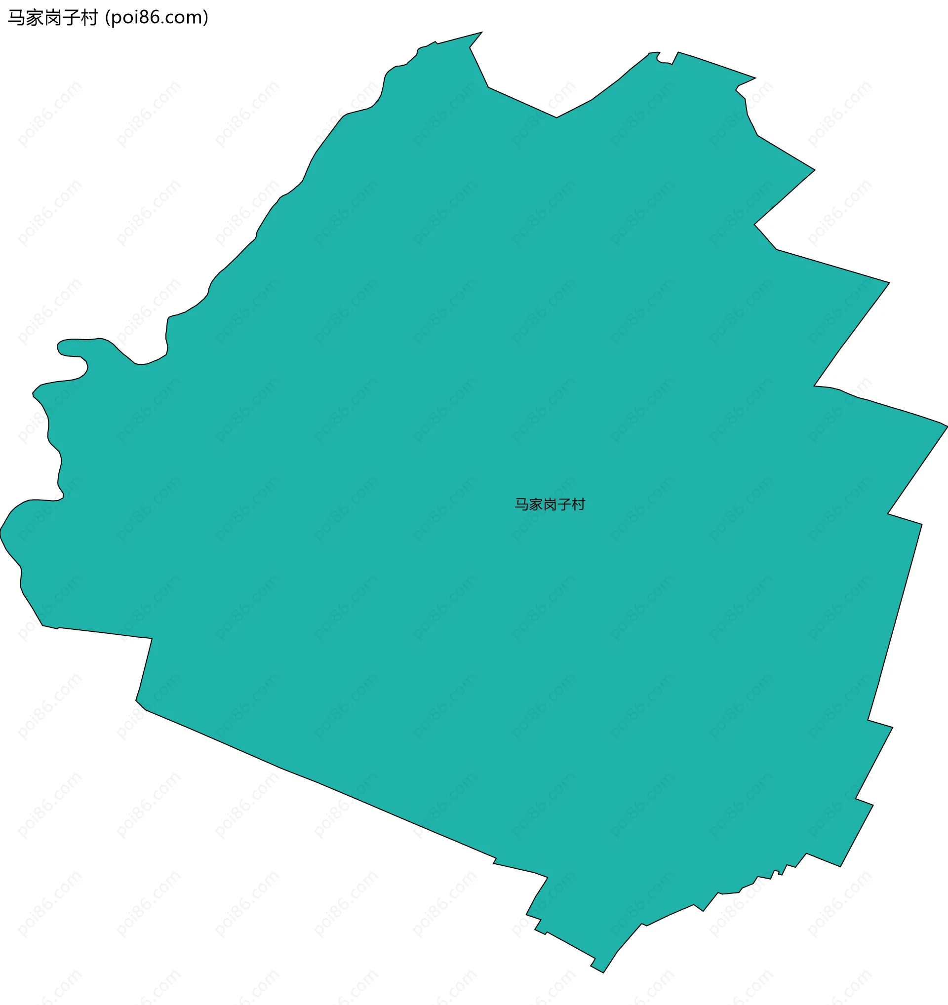 马家岗子村边界地图