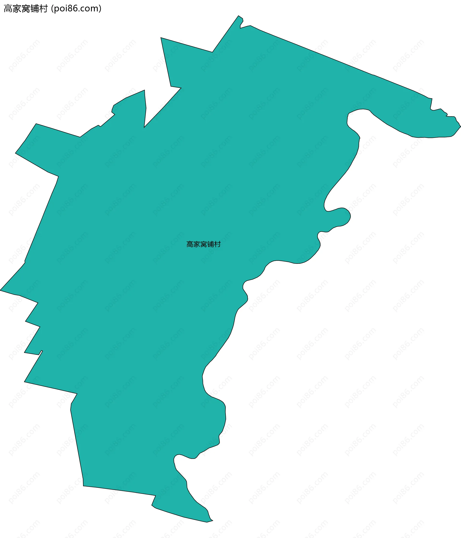 高家窝铺村边界地图