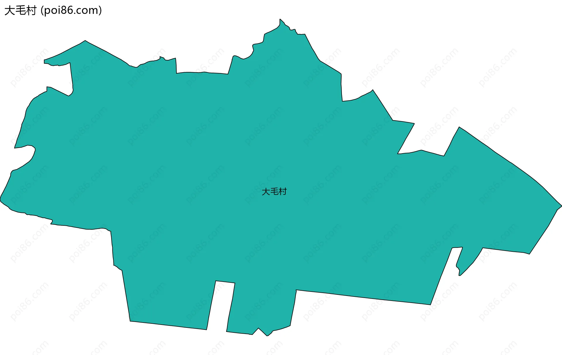 大毛村边界地图