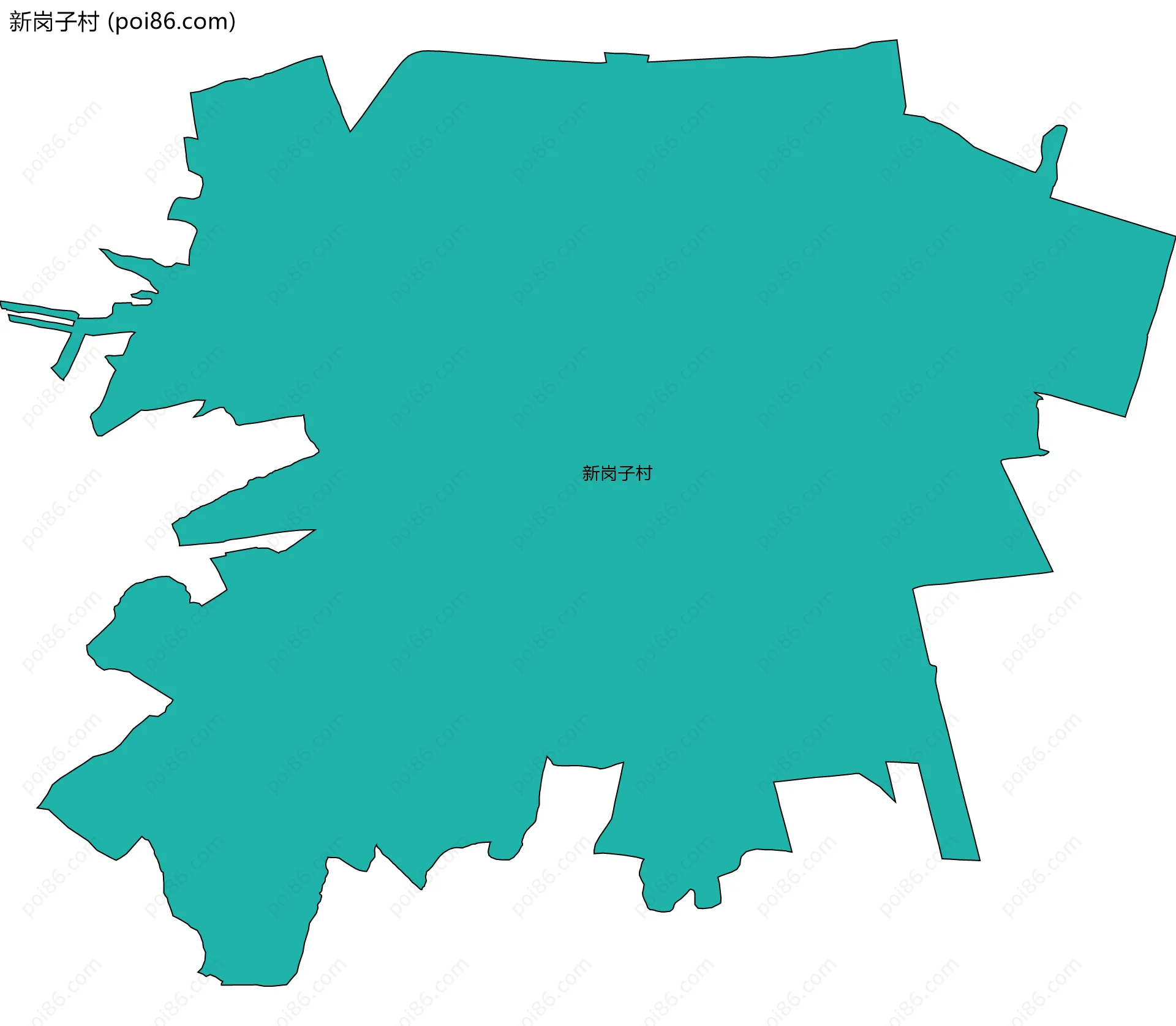 新岗子村边界地图