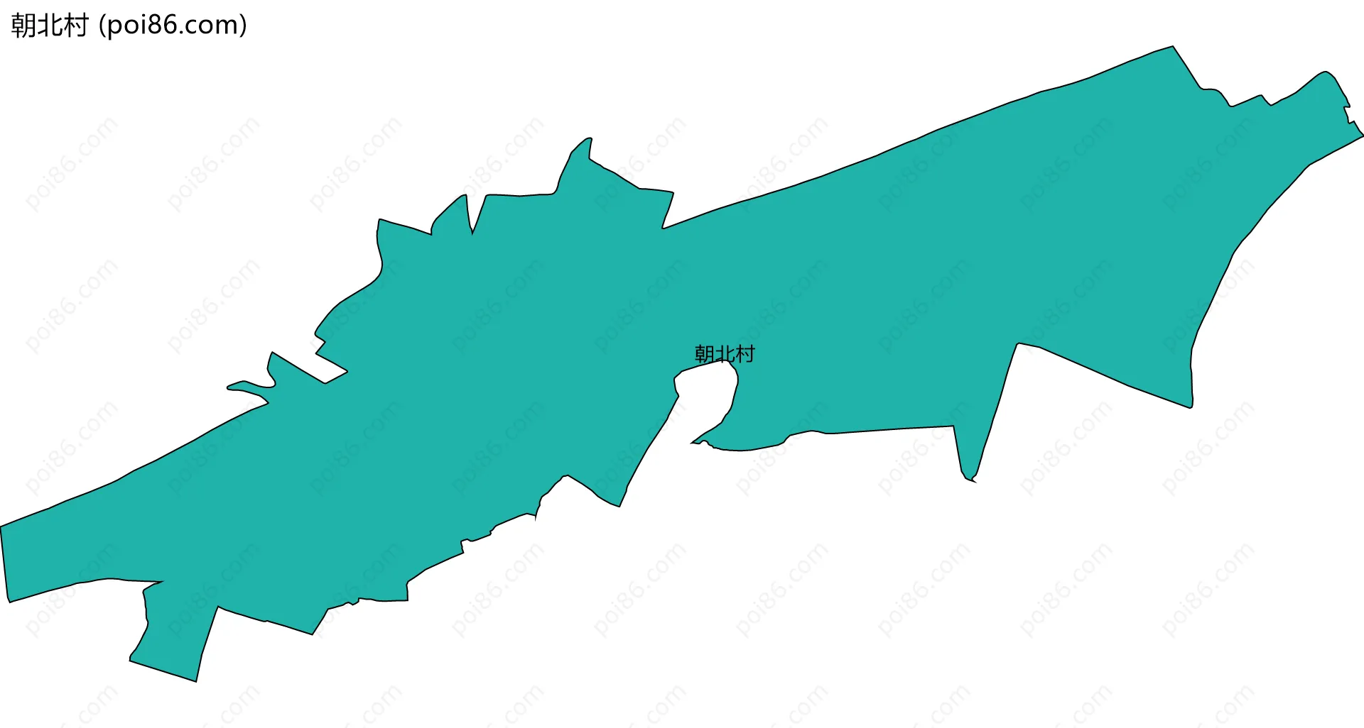朝北村边界地图