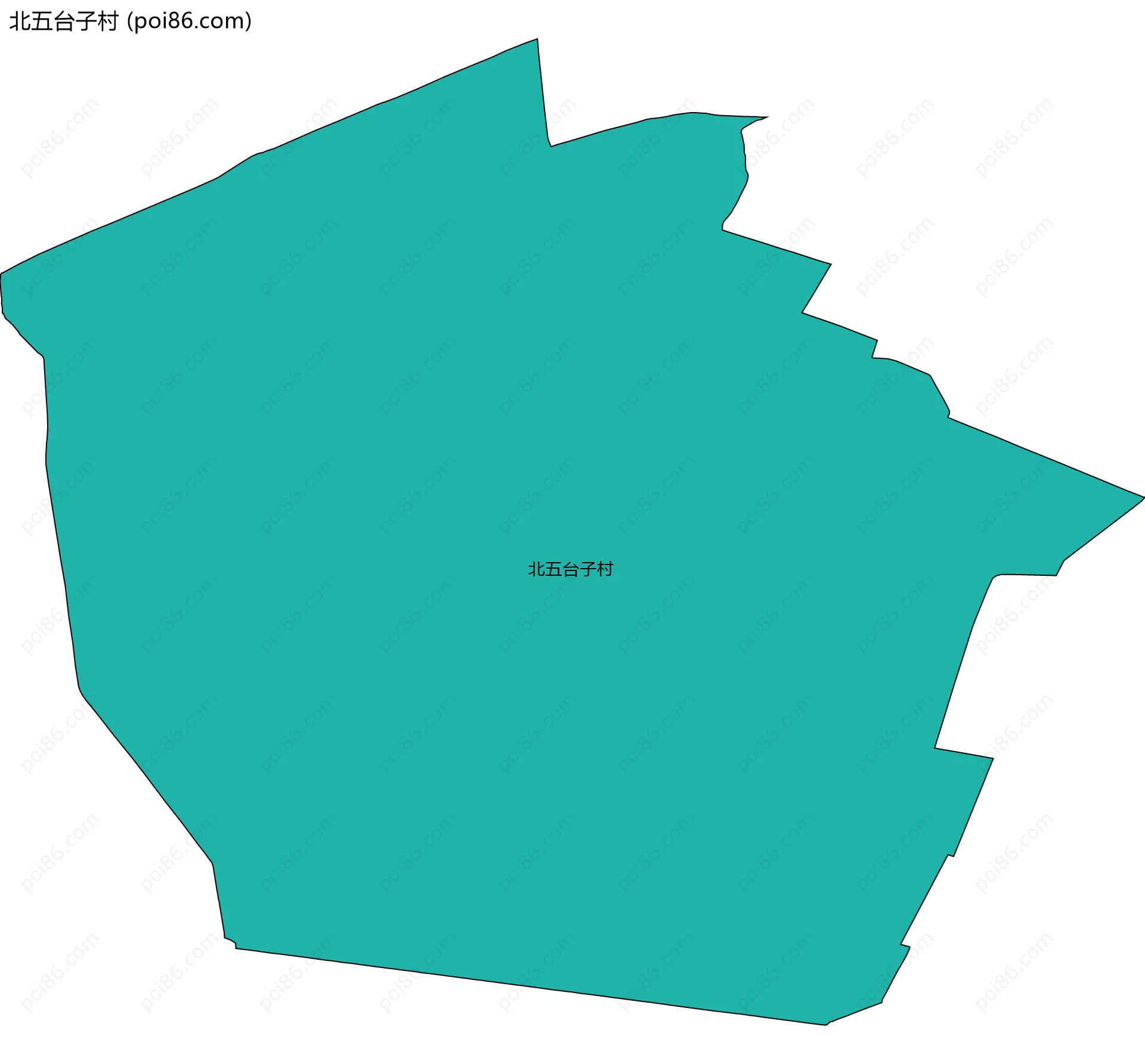 北五台子村边界地图