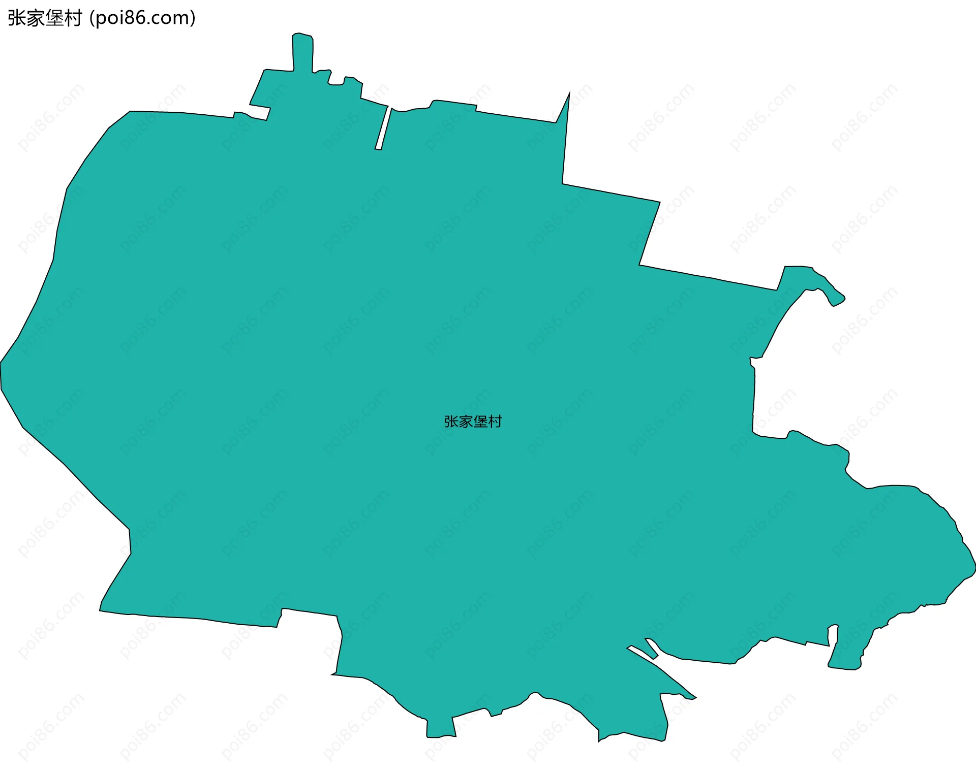 张家堡村边界地图