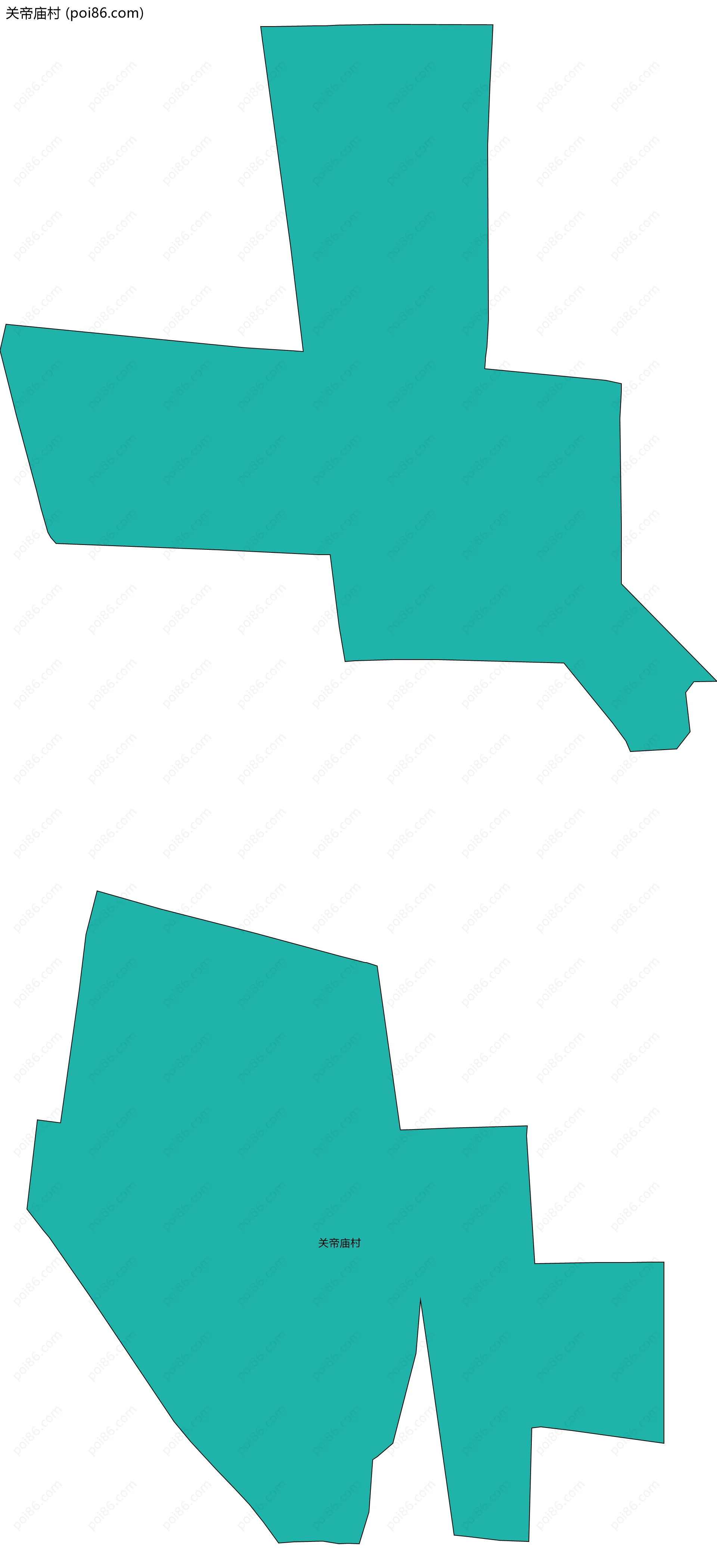 关帝庙村边界地图