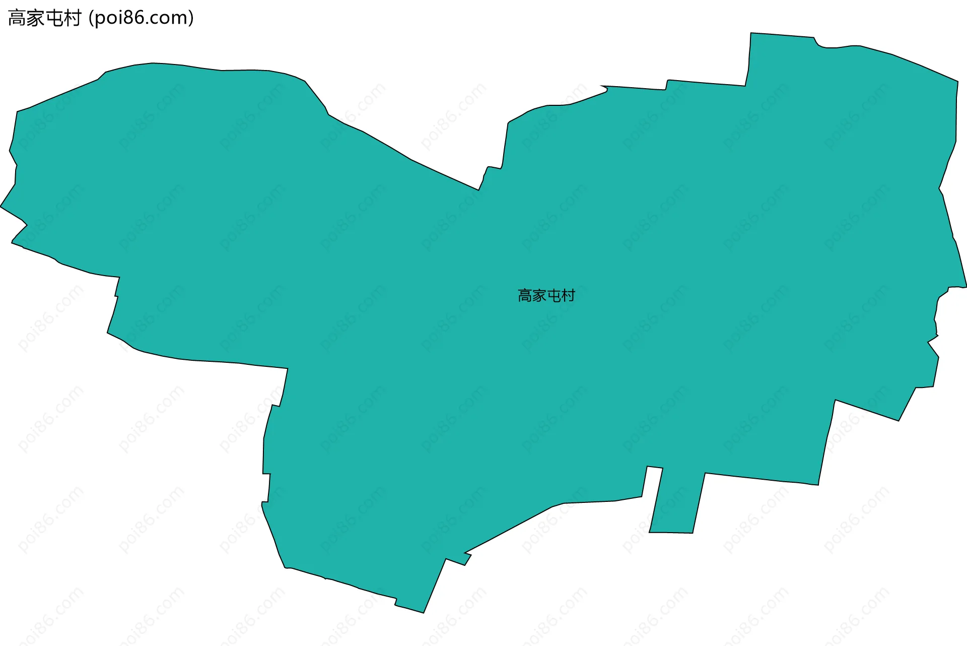 高家屯村边界地图