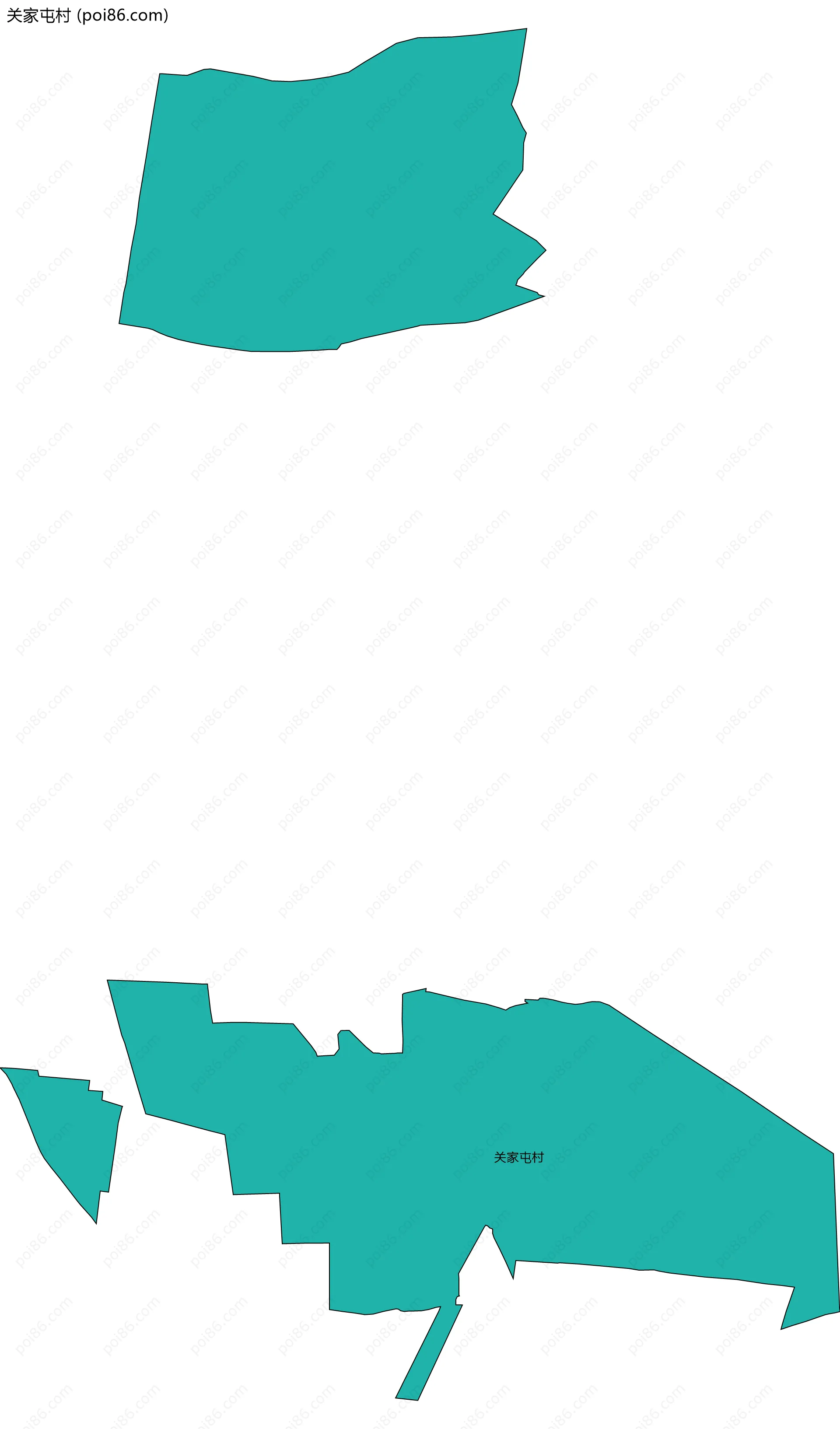 关家屯村边界地图