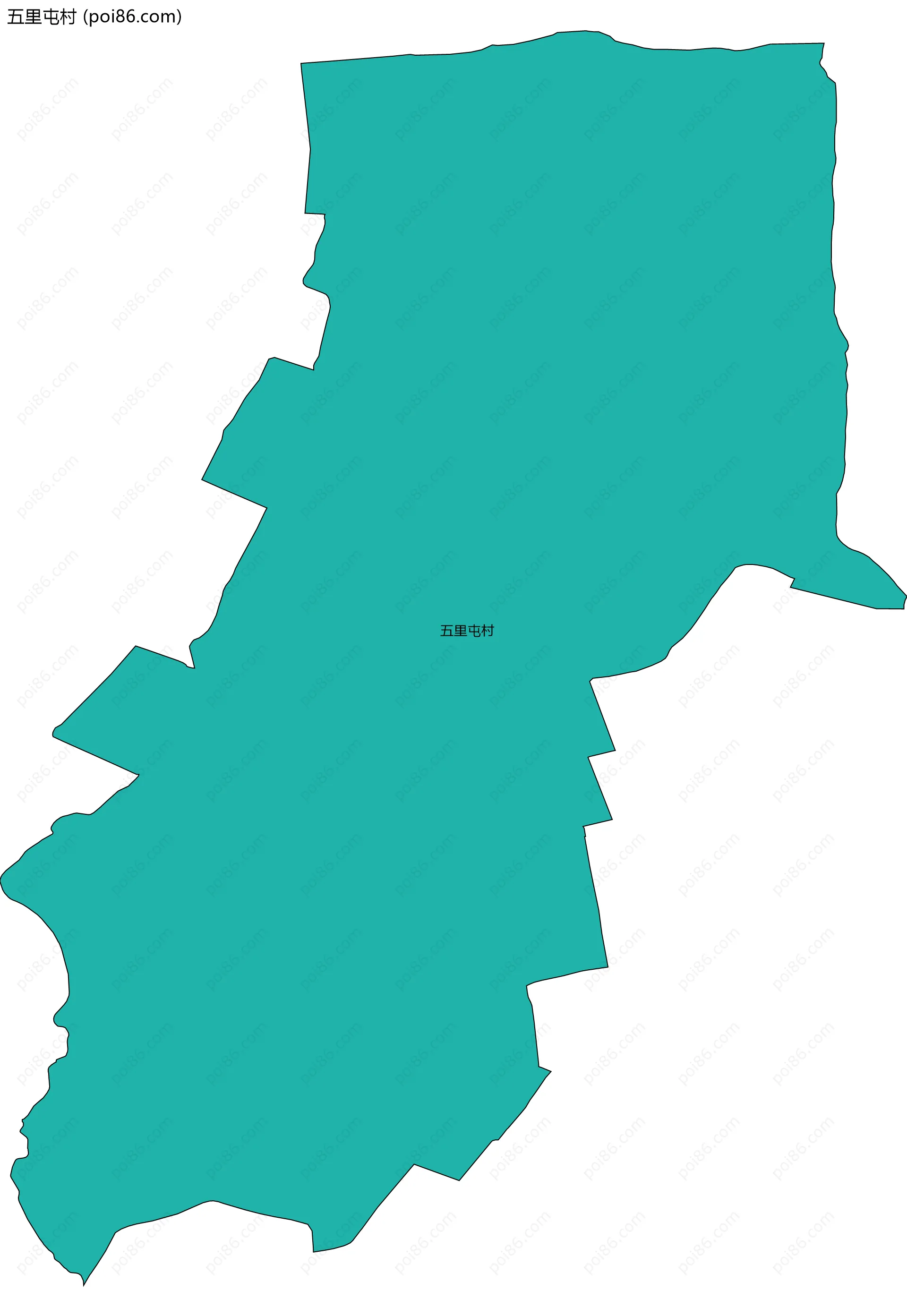 五里屯村边界地图