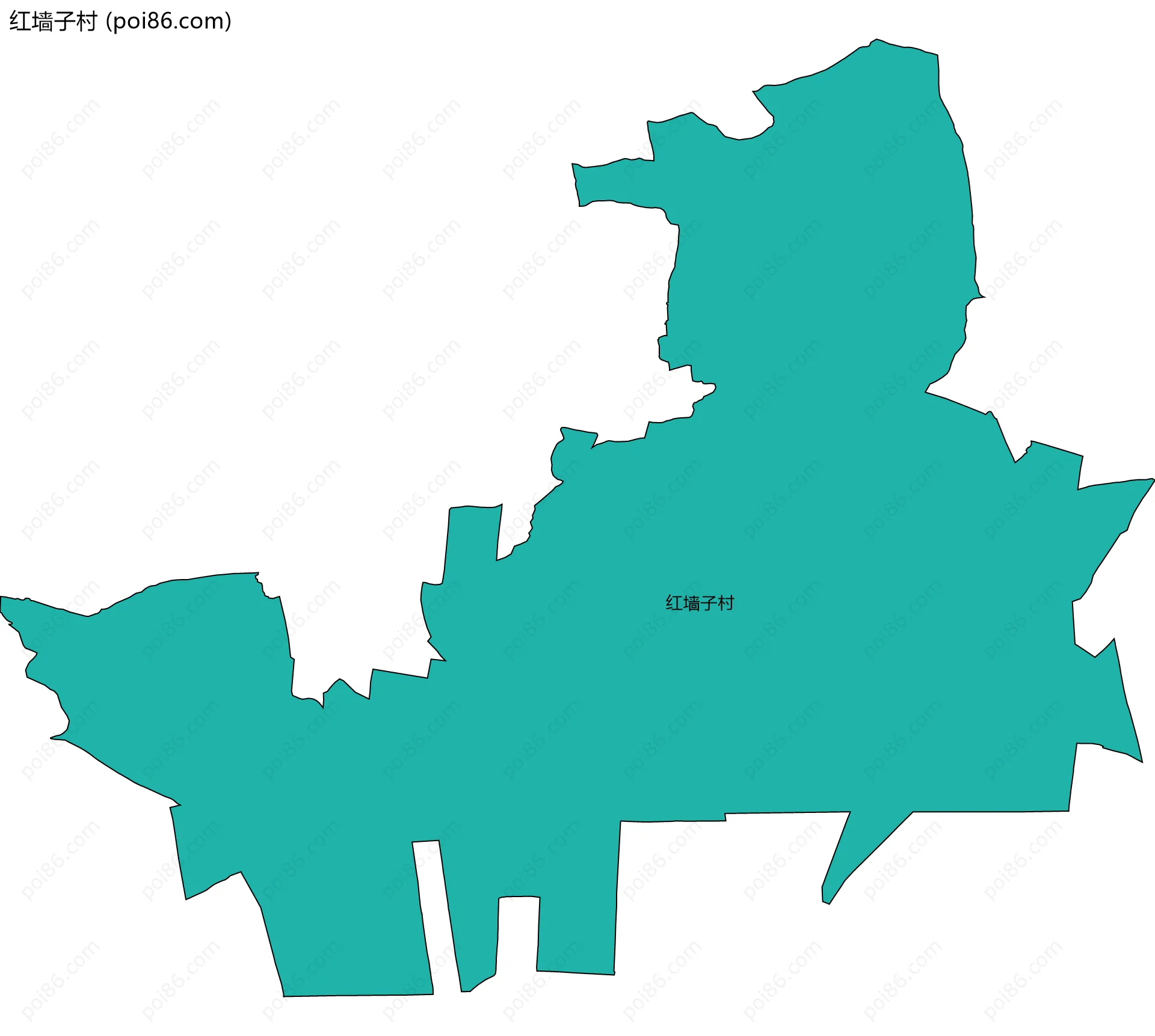 红墙子村边界地图
