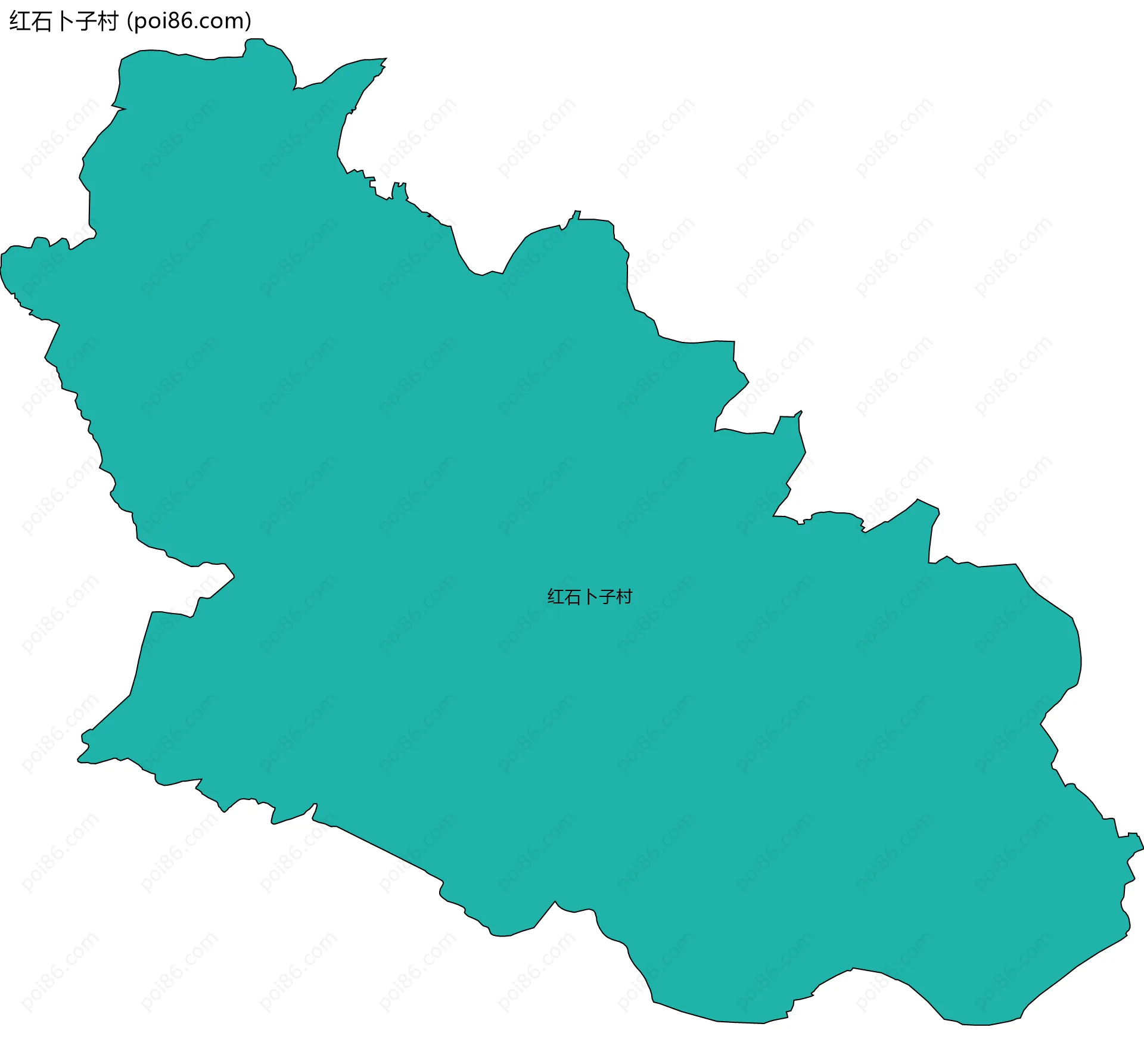 红石卜子村边界地图