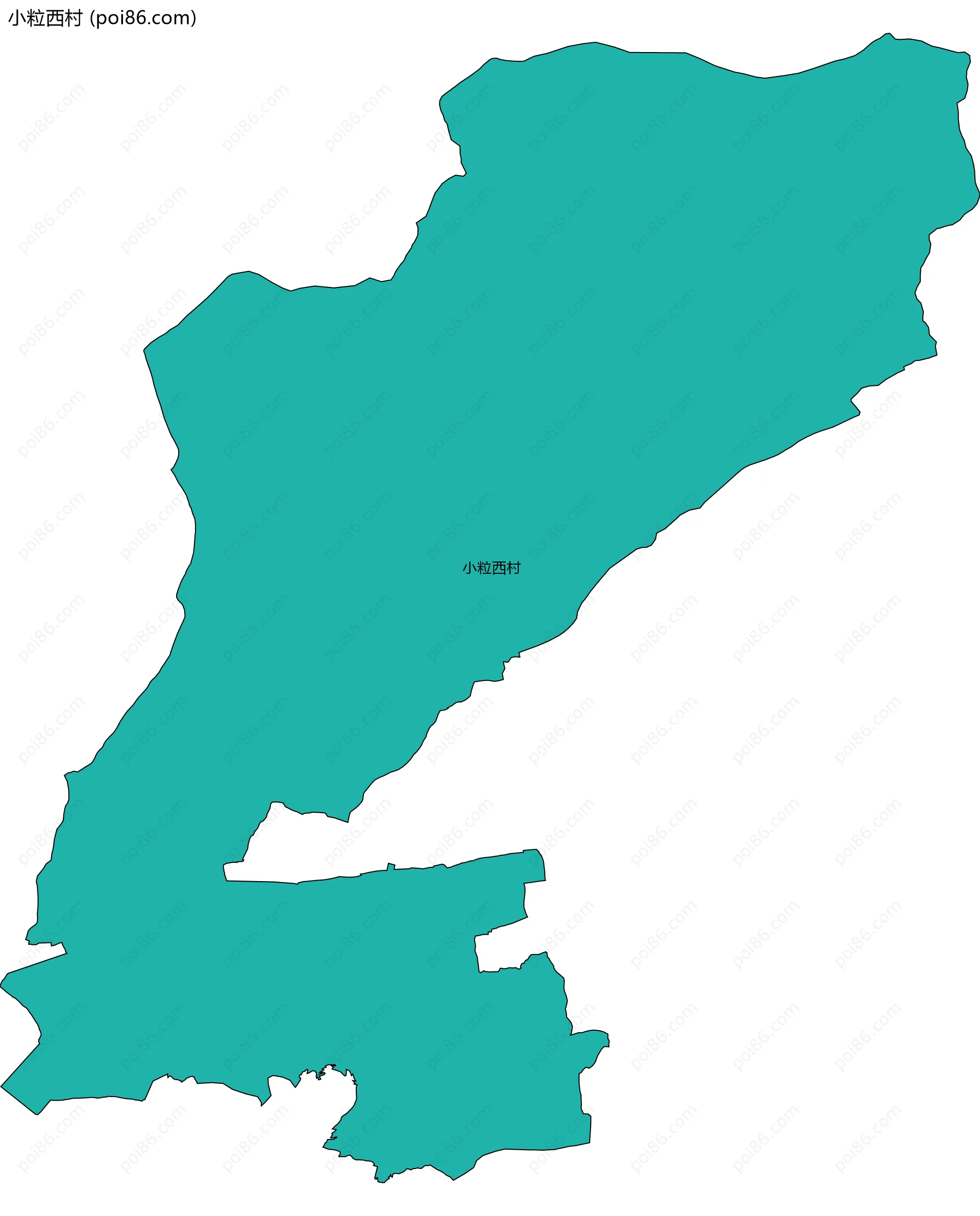 小粒西村边界地图