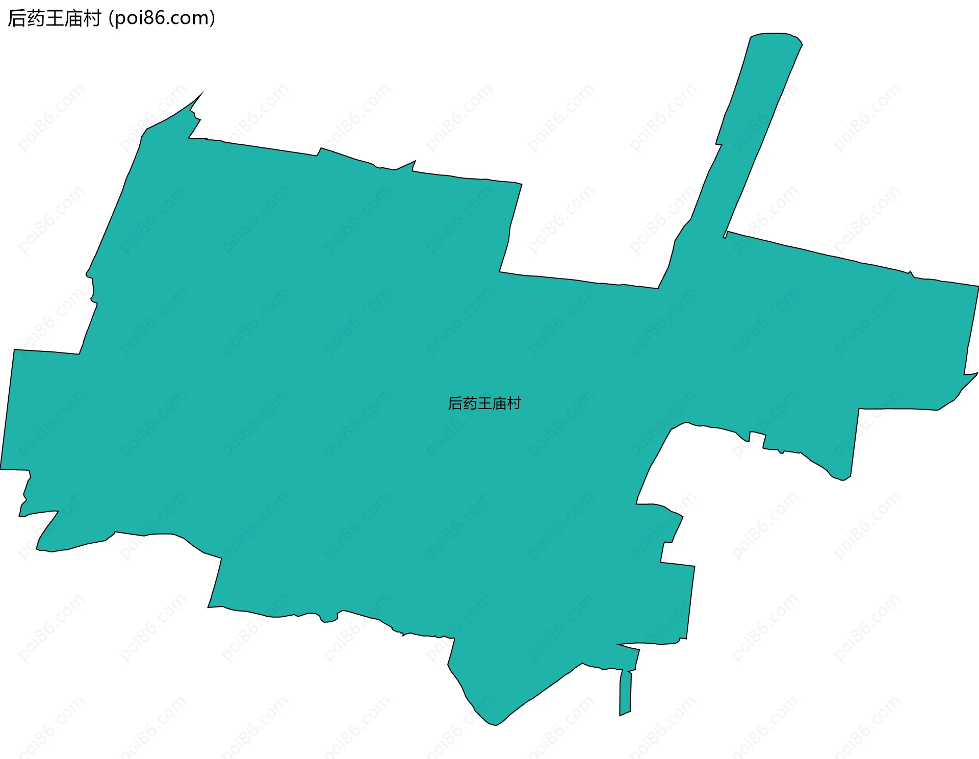后药王庙村边界地图