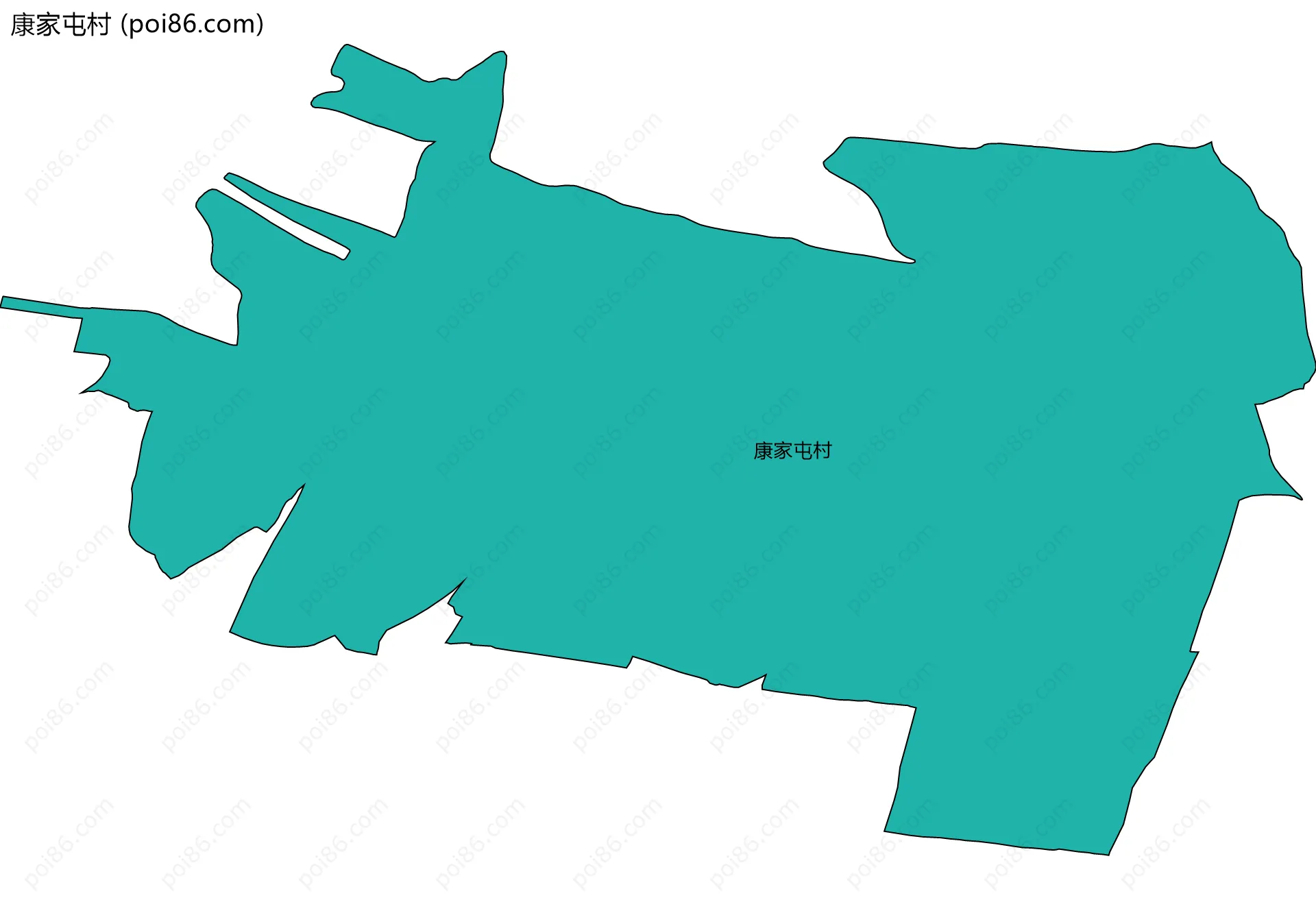 康家屯村边界地图