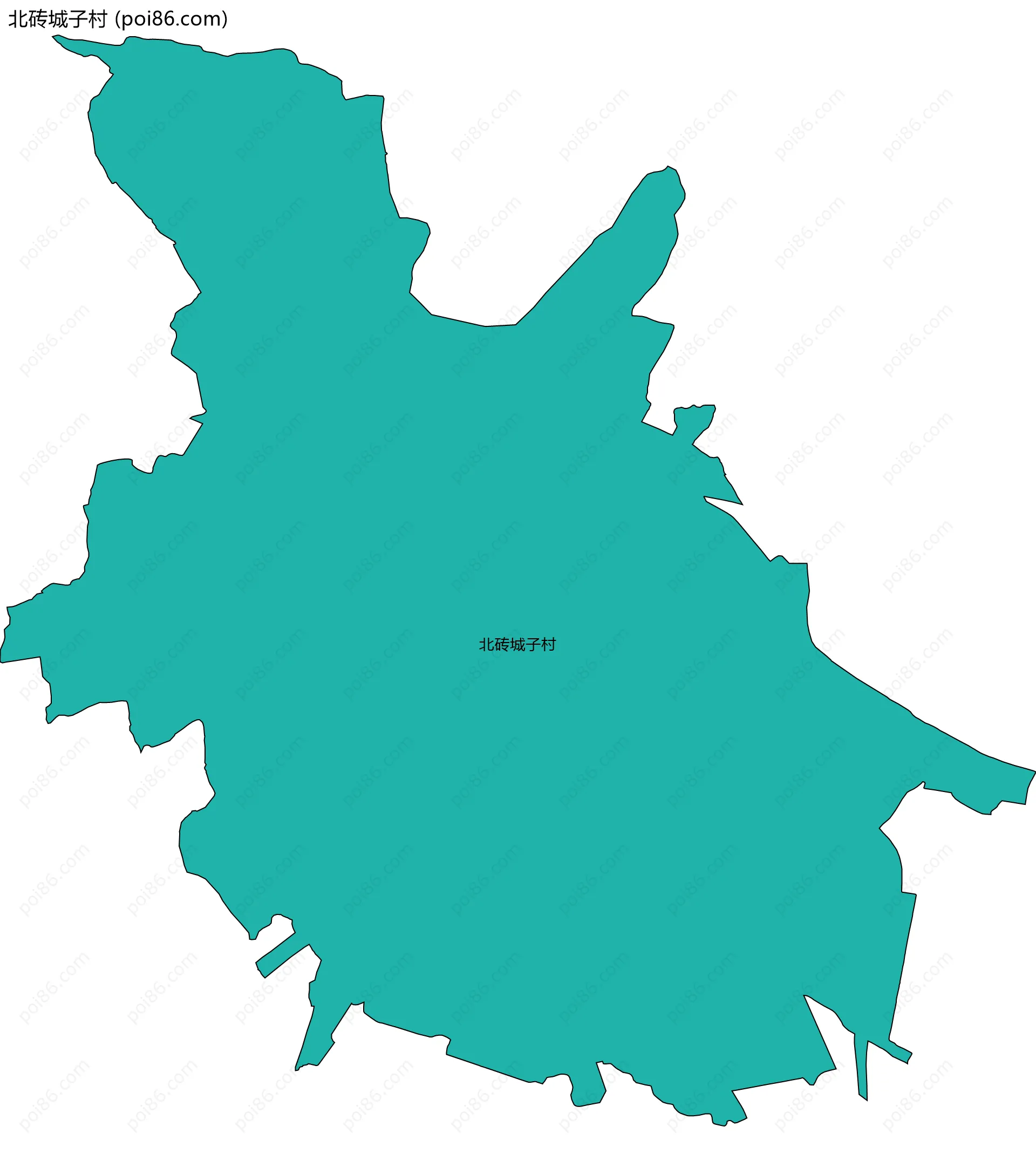 北砖城子村边界地图